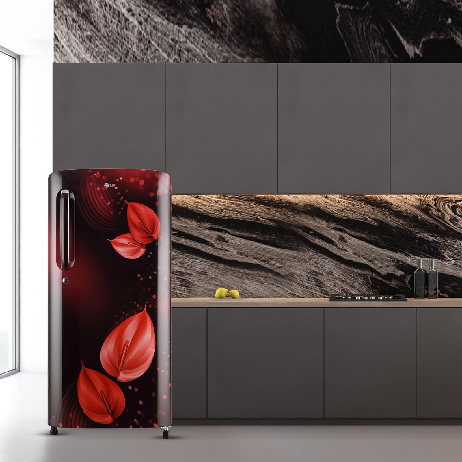 LG 185 Litres 3 Star Direct Cool Single Door Refrigerator with Stabilizer Free Operation (GL-B201ASVD.BSVZEB, Scarlet Victoria)_11