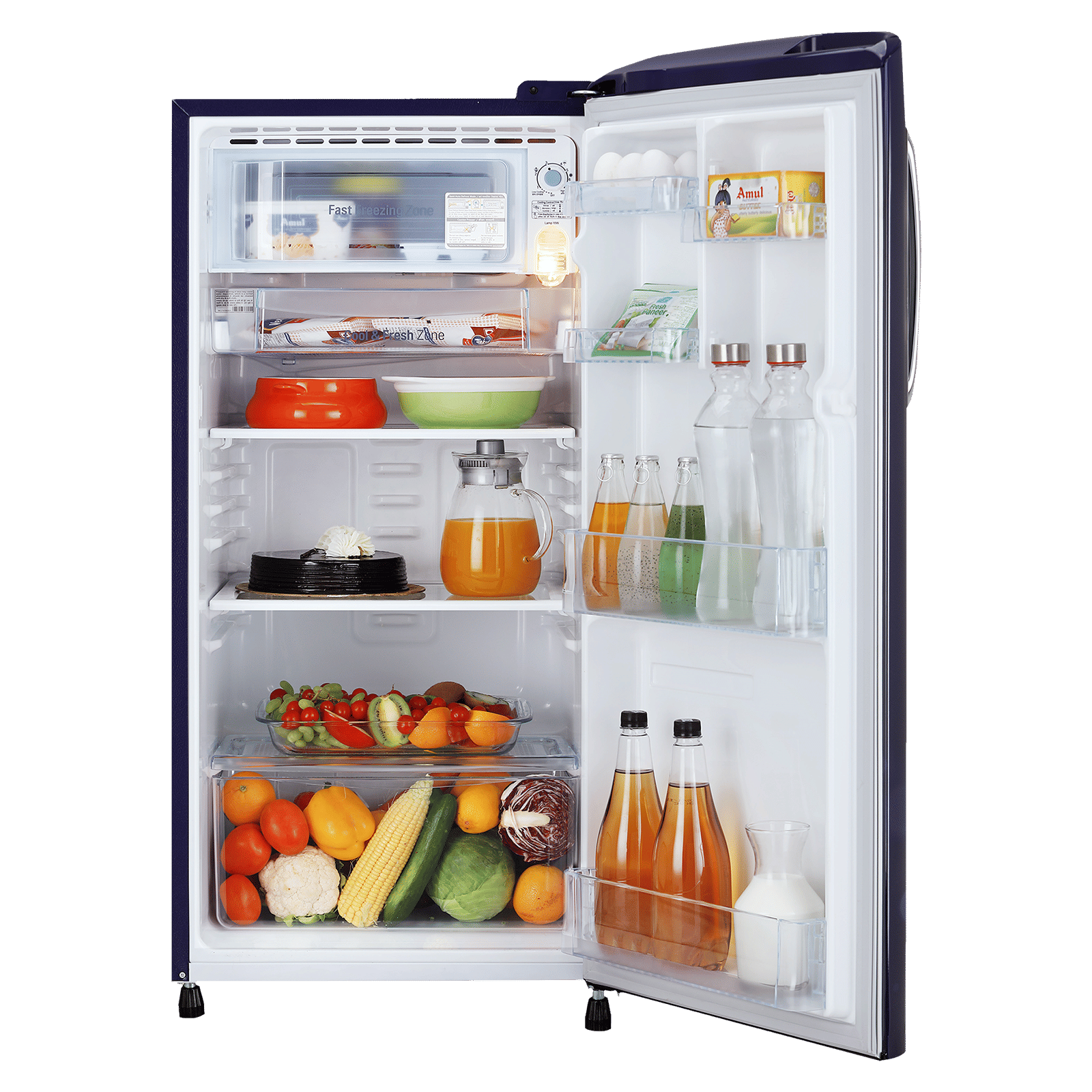 LG 185 Litres 5 Star Direct Cool Single Door Refrigerator with Stabilizer Free Operation (GL-B201ABEZ.BBEZEB, Blue Euphoria)_5