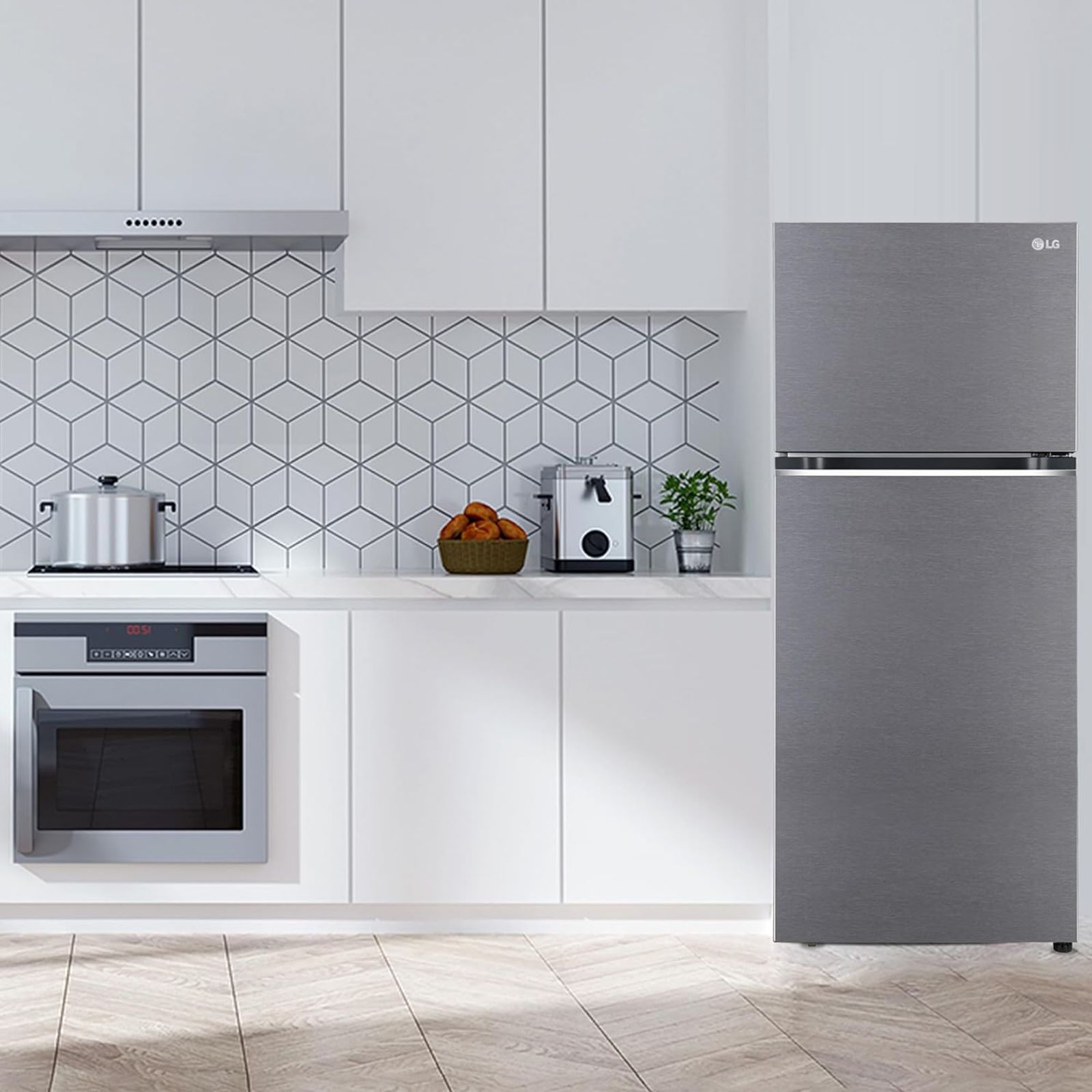 LG 423 Litres 2 Star Frost Free Double Door Refrigerator with Anti-Bacterial Gasket (GL-N422SDSY.DDSZEB, Dazzle Steel) LG 423 Litres 2 Star Frost Free Double Door Refrigerator with Anti-Bacterial Gasket (GL-N422SDSY.DDSZEB, Dazzle Steel)_8