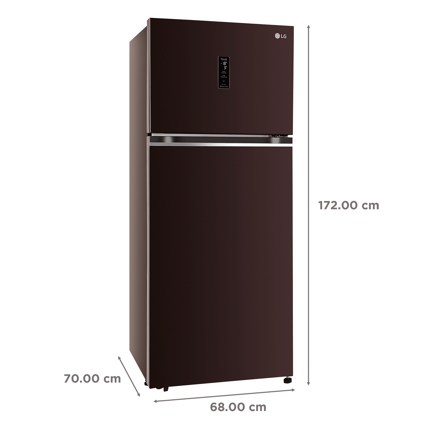 LG 380 Litres 3 Star Frost Free Double Door Smart Wi-Fi Enabled Refrigerator with Smart Diagnosis (GL-T412VRSX.DRSZEB, Russet Sheen)_3