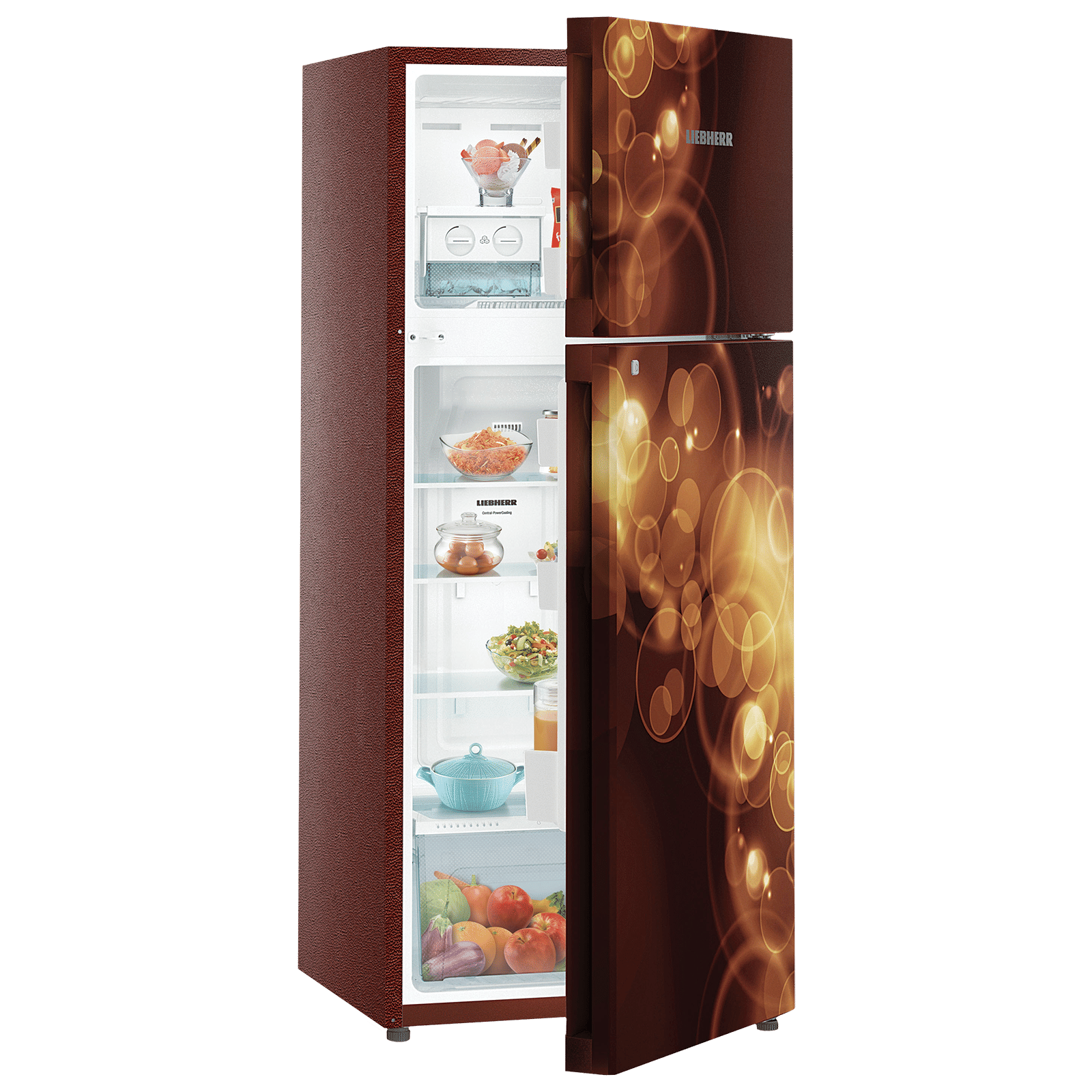 LIEBHERR 265 Litres 3 Star Frost Free Double Door Refrigerator with Central Power Cooling (TCBB 2620, Brown Bubble)_10