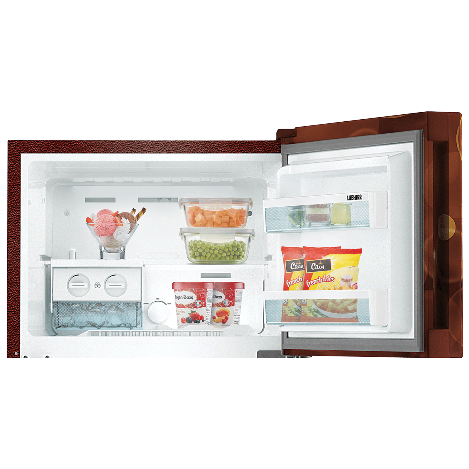 LIEBHERR 265 Litres 3 Star Frost Free Double Door Refrigerator with Central Power Cooling (TCBB 2620, Brown Bubble)_7