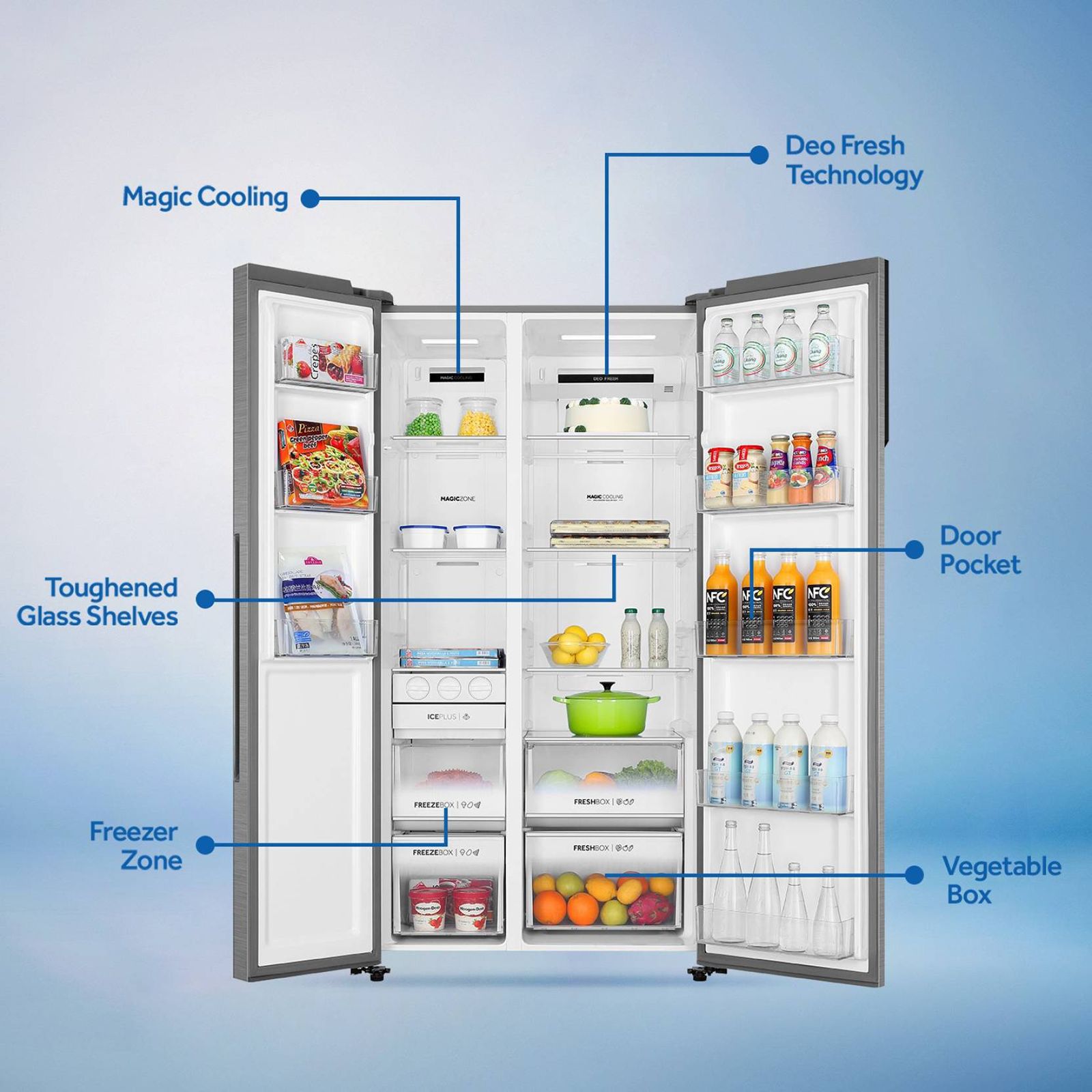 Haier 630 Litres Frost Free Side by Side Refrigerator with Magic Cooling Technology (HRS-682KG, Black Glass)_8