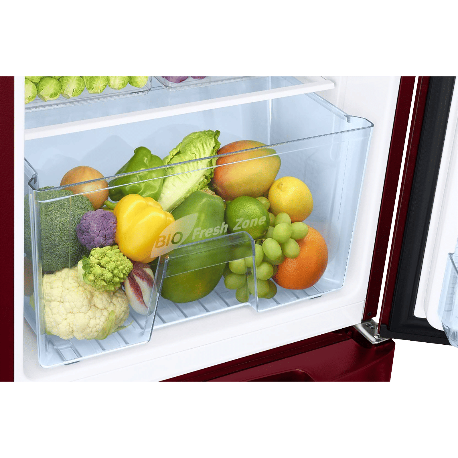 SAMSUNG Stylish Crown 192 Litres 2 Star Direct Cool Single Door Refrigerator with Base Stand Drawer (RR19A2Z2B6R/NL, Mystic Overlay Red) SAMSUNG Stylish Crown 192 Litres 2 Star Direct Cool Single Door Refrigerator with Base Stand Drawer (RR19A2Z2B6R/NL, Mystic Overlay Red)_12