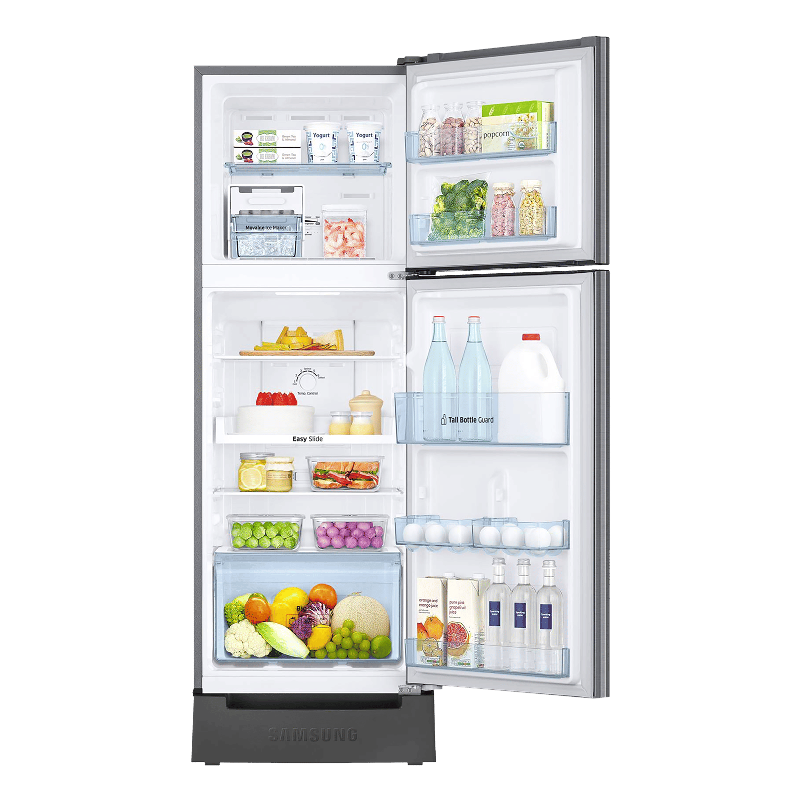 SAMSUNG 253 Litres 2 Star Frost Free Double Door Refrigerator with Base Stand Drawer (RT28T3122S8/HL, Elegant Inox) SAMSUNG 253 Litres 2 Star Frost Free Double Door Refrigerator with Base Stand Drawer (RT28T3122S8/HL, Elegant Inox)_5