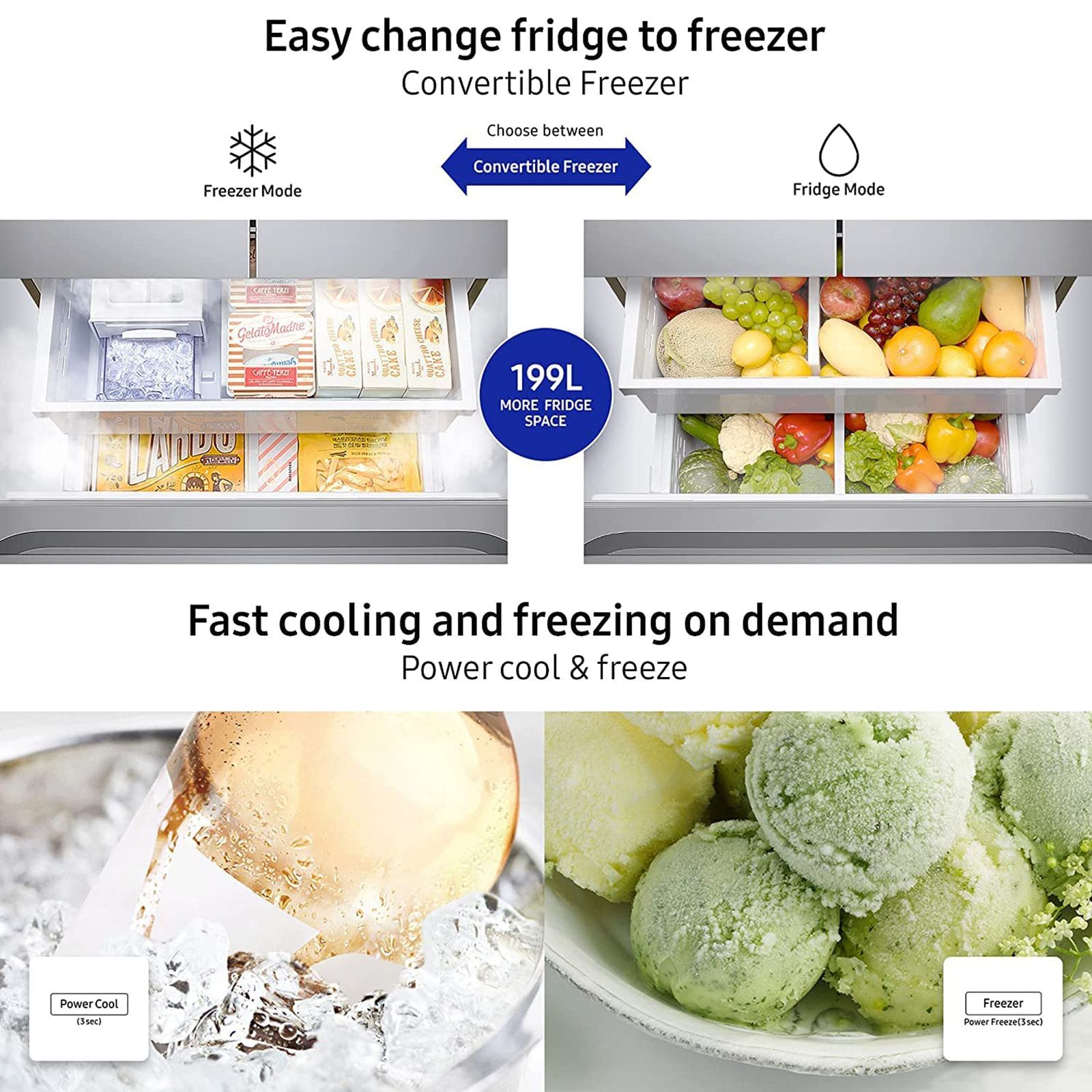 SAMSUNG 580 Litres 4 Star Frost Free French Door Convertible Refrigerator with Twin Cooling Plus Technology (RF57A5032S9/TL, Refined Inox) SAMSUNG 580 Litres 4 Star Frost Free French Door Convertible Refrigerator with Twin Cooling Plus Technology (RF57A5032S9/TL, Refined Inox)_14