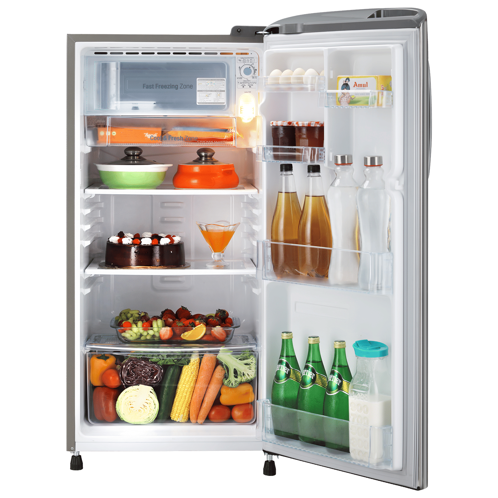 LG 185 Litres 3 Star Direct Cool Single Door Refrigerator with Stabilizer Free Operation (GL-B201APZD, Shiny Steel)_5