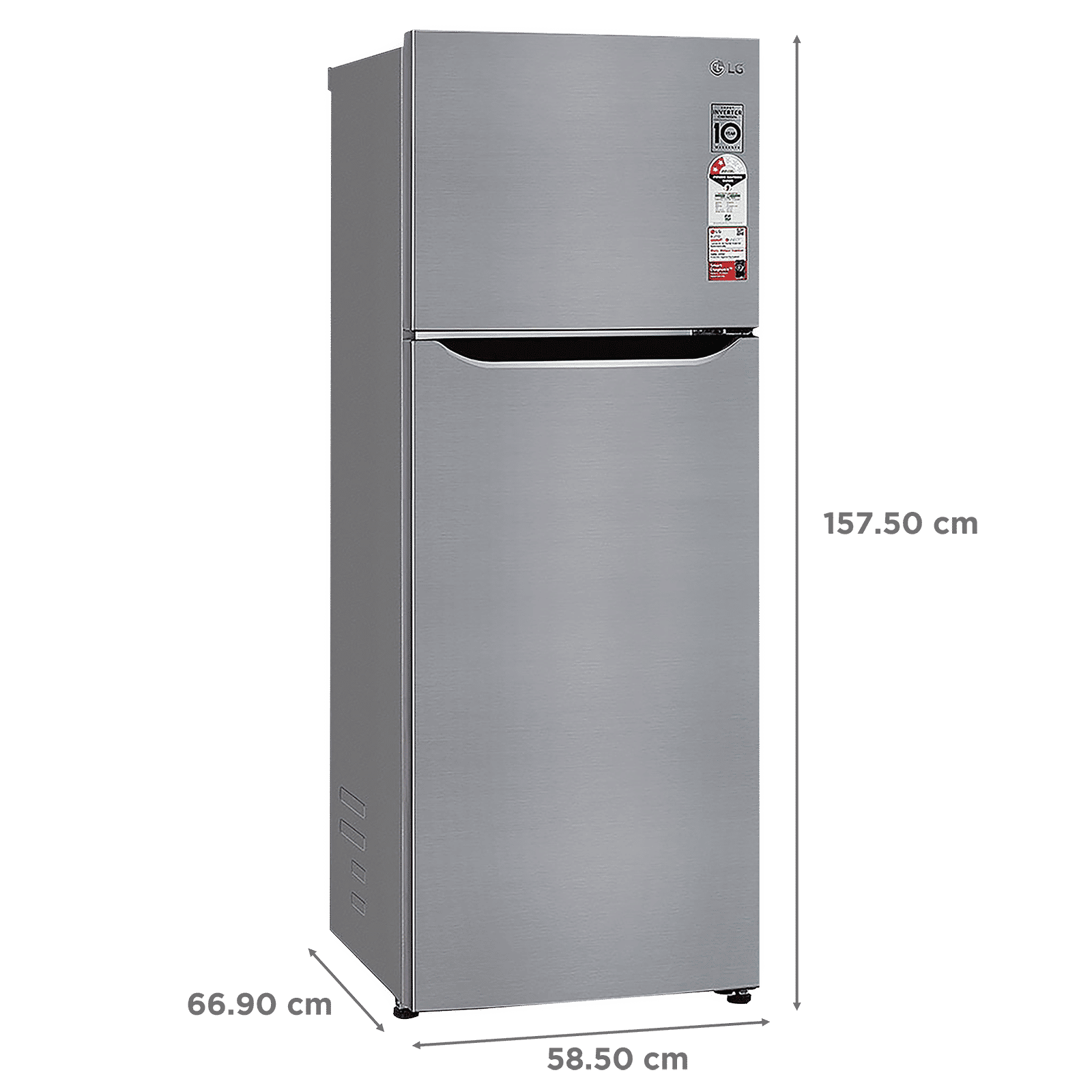 LG 264 Litres 2 Star Frost Free Double Door Convertible Refrigerator with Multi Air Flow System (GL-S302SPZY, Shiny Steel) LG 264 Litres 2 Star Frost Free Double Door Convertible Refrigerator with Multi Air Flow System (GL-S302SPZY, Shiny Steel)_3