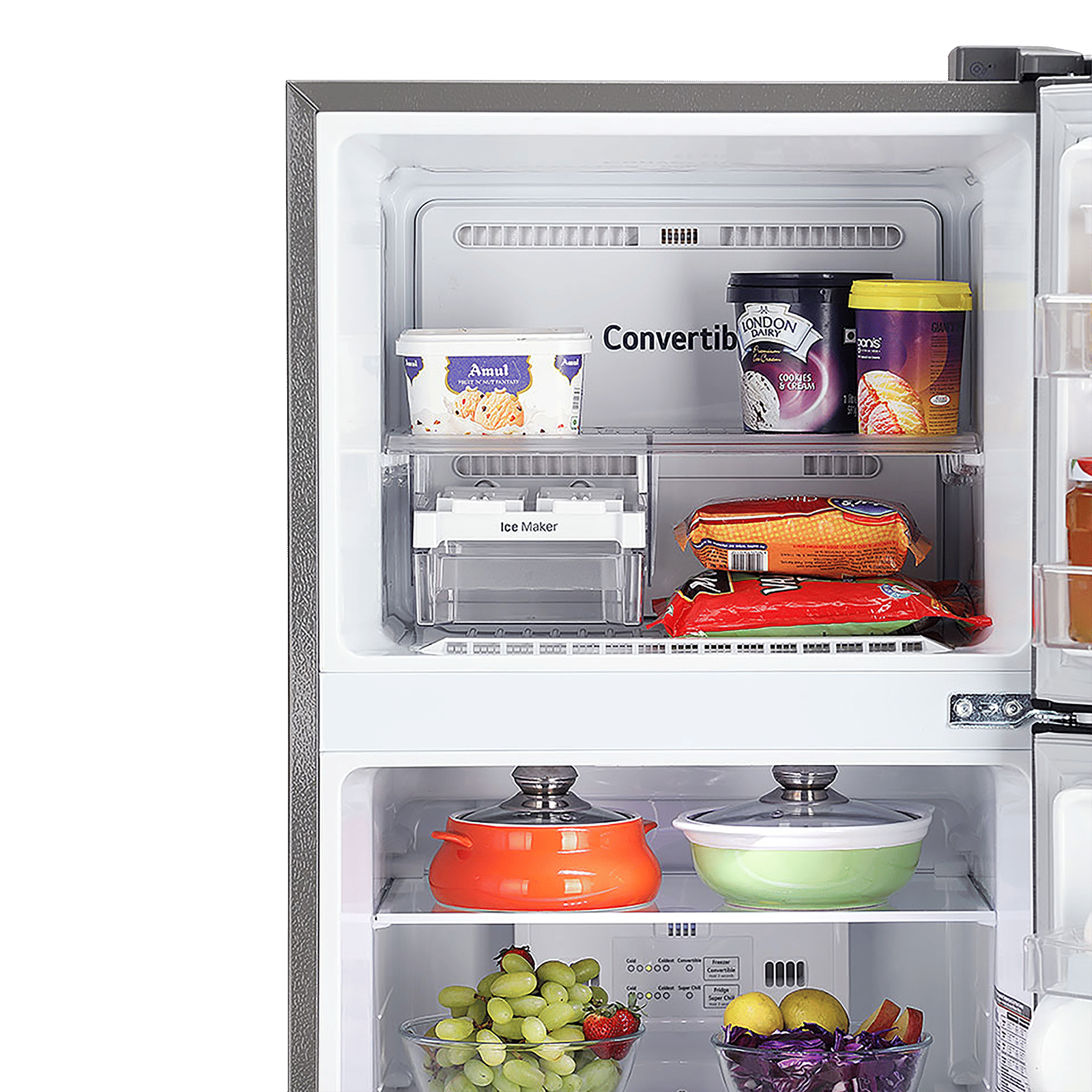 LG 264 Litres 2 Star Frost Free Double Door Convertible Refrigerator with Multi Air Flow System (GL-S302SPZY, Shiny Steel) LG 264 Litres 2 Star Frost Free Double Door Convertible Refrigerator with Multi Air Flow System (GL-S302SPZY, Shiny Steel)_7
