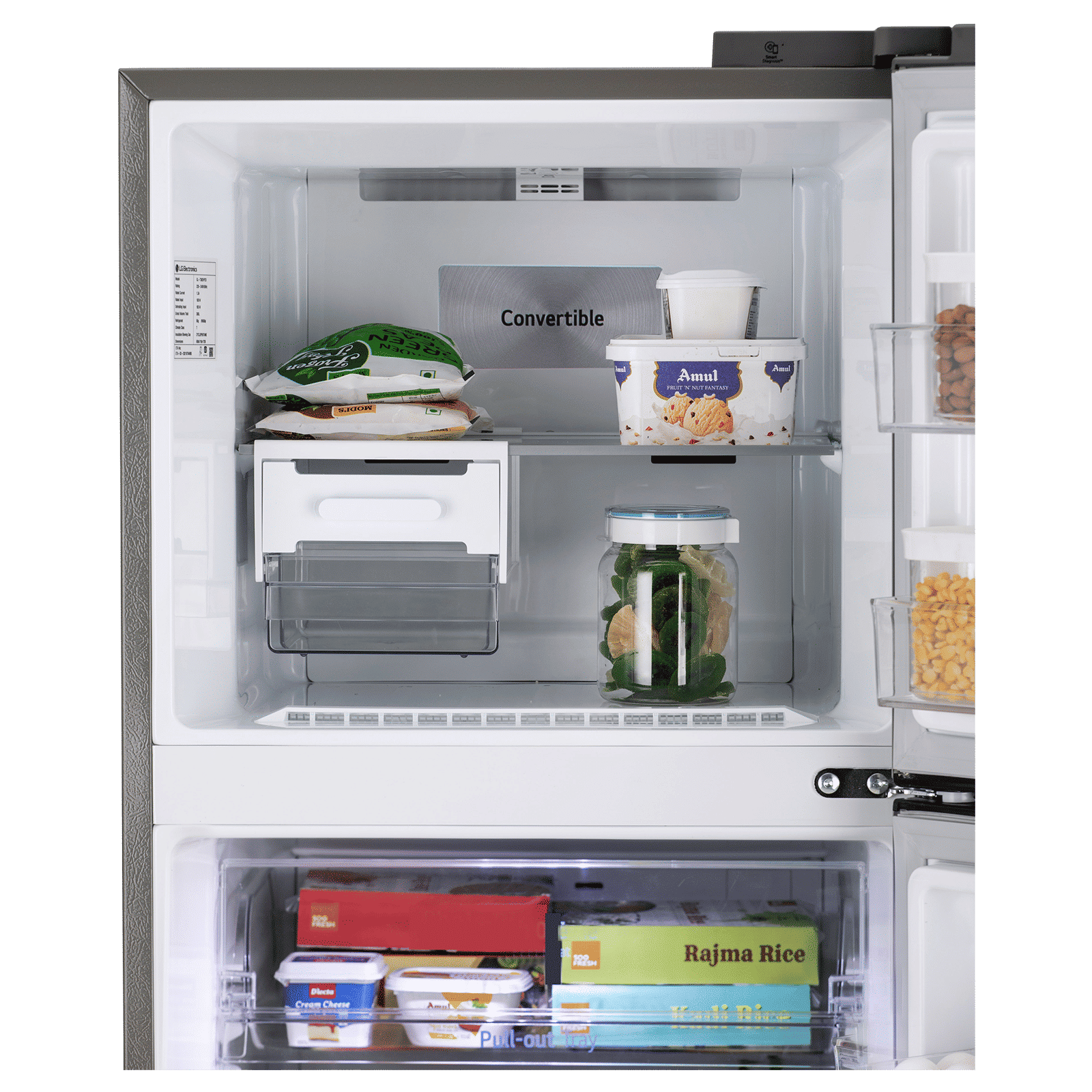LG 322 Litres 2 Star Frost Free Double Door Convertible Refrigerator with Multi Air Flow System (GL-S342SPZY, Shiny Steel)_17