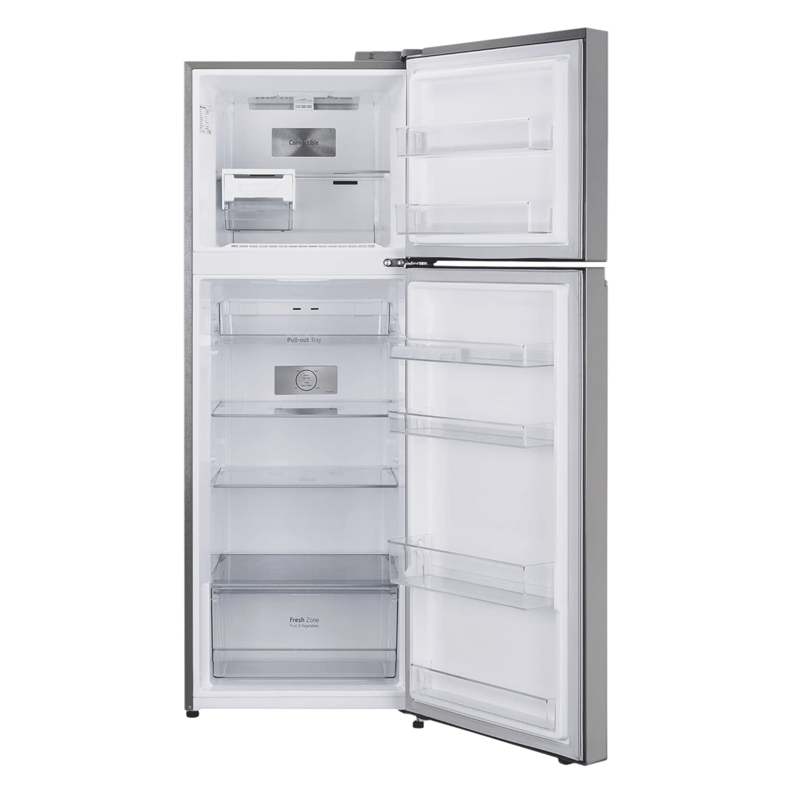 LG 322 Litres 2 Star Frost Free Double Door Convertible Refrigerator with Multi Air Flow System (GL-S342SPZY, Shiny Steel)_6