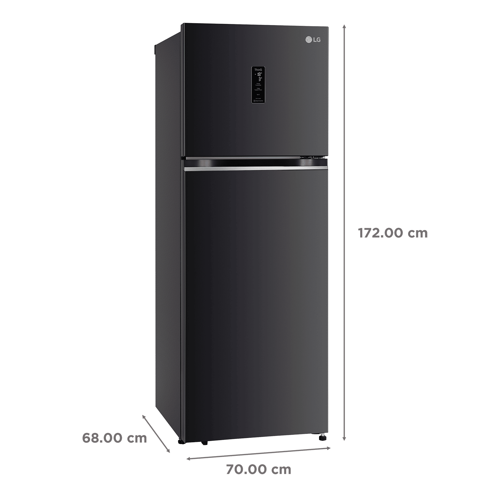 LG 322 Litres 3 Star Frost Free Double Door Smart Wi-Fi Enabled Refrigerator with Multi Air Flow System (GL-T342VESX, Ebony Sheen)_3