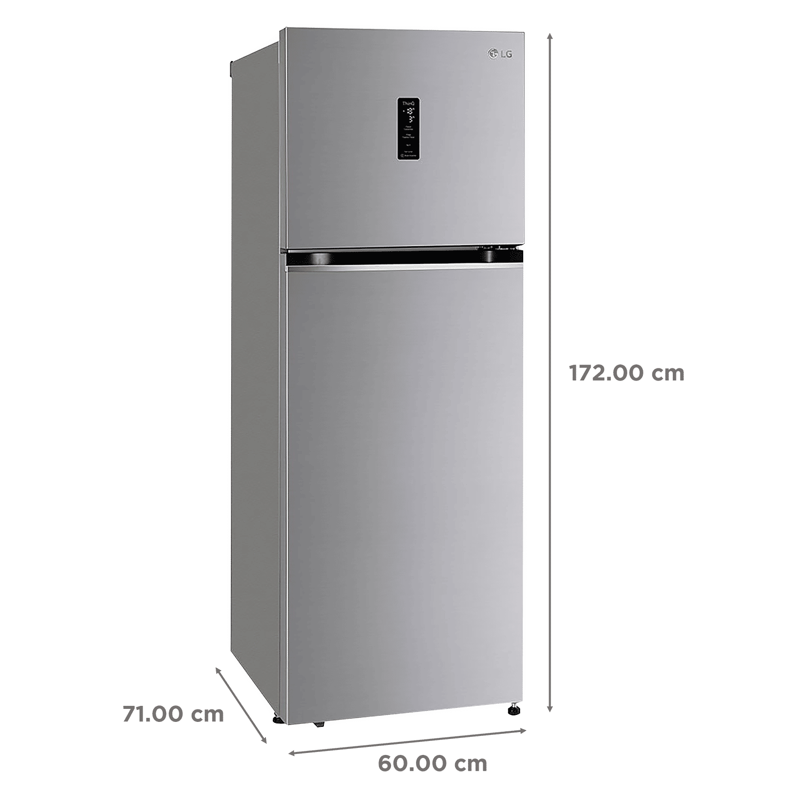 LG 360 Litres 3 Star Frost Free Double Door Smart Wi-Fi Enabled Refrigerator with Smart Diagnosis (GL-T382VPZX, Shiny Steel)_3