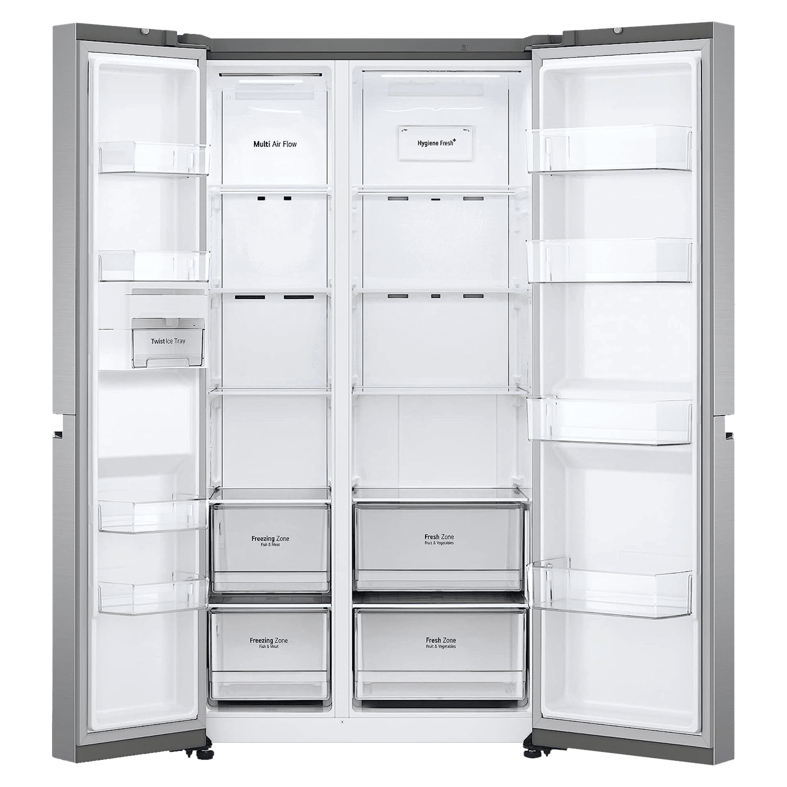 LG 694 Litres Frost Free Side by Side Refrigerator with Door Cooling Plus Technology (GC-B257SLUV.APZQEB, Platinum Silver III)_5