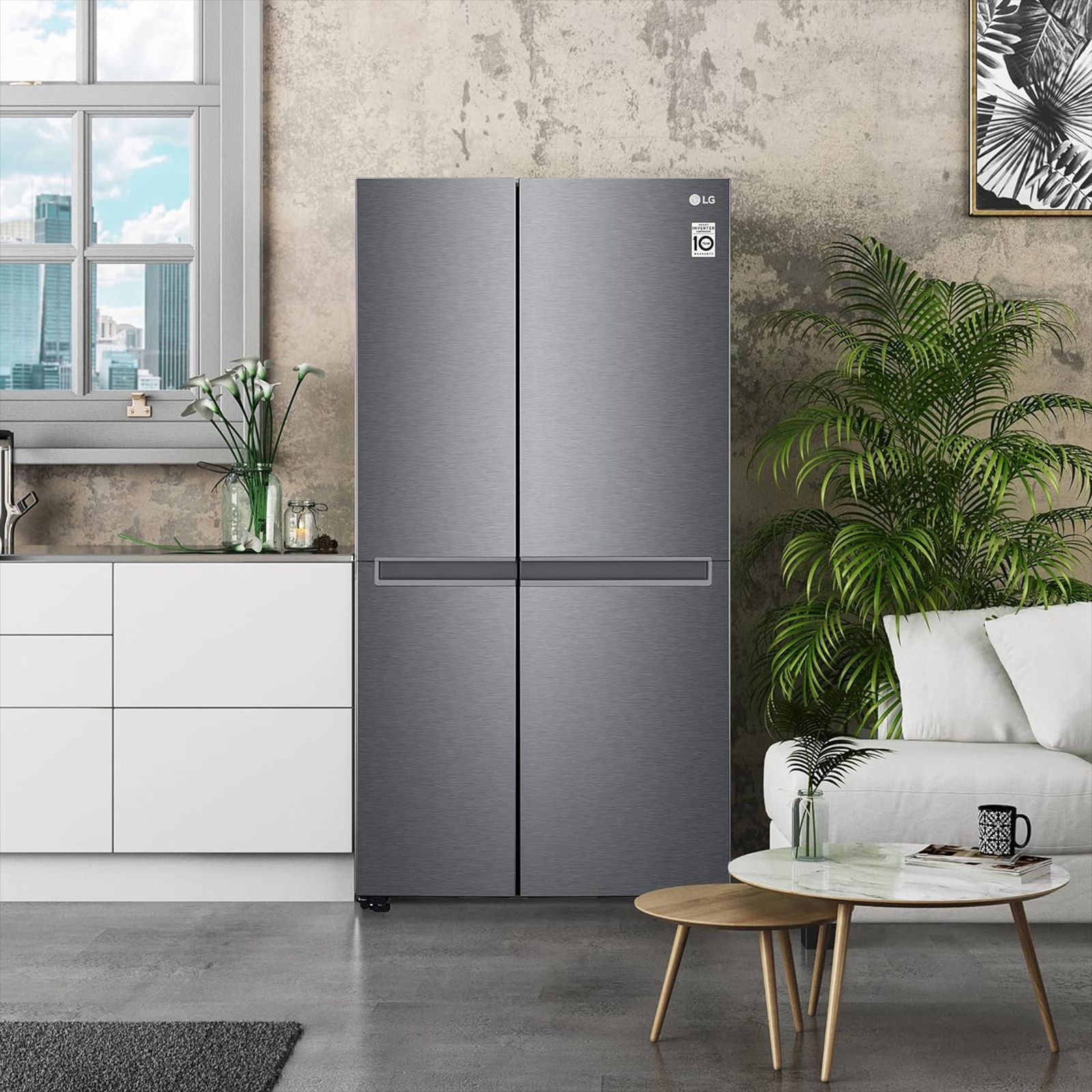 LG 688 Litres Frost Free Side by Side Refrigerator with Door Cooling Plus Technology (GC-B257KQDV.ADSQEB, Dazzle Steel)_8