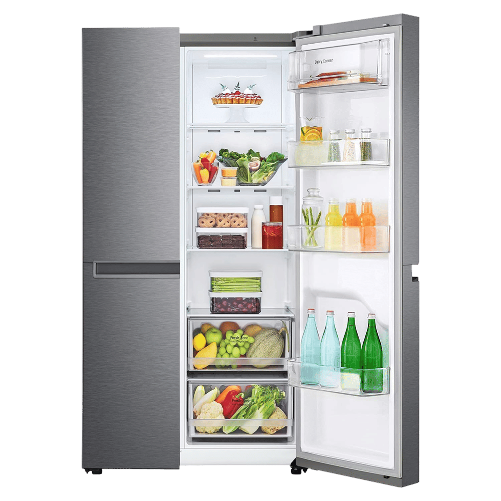 LG 688 Litres Frost Free Side by Side Refrigerator with Door Cooling Plus Technology (GC-B257KQDV.ADSQEB, Dazzle Steel)_9