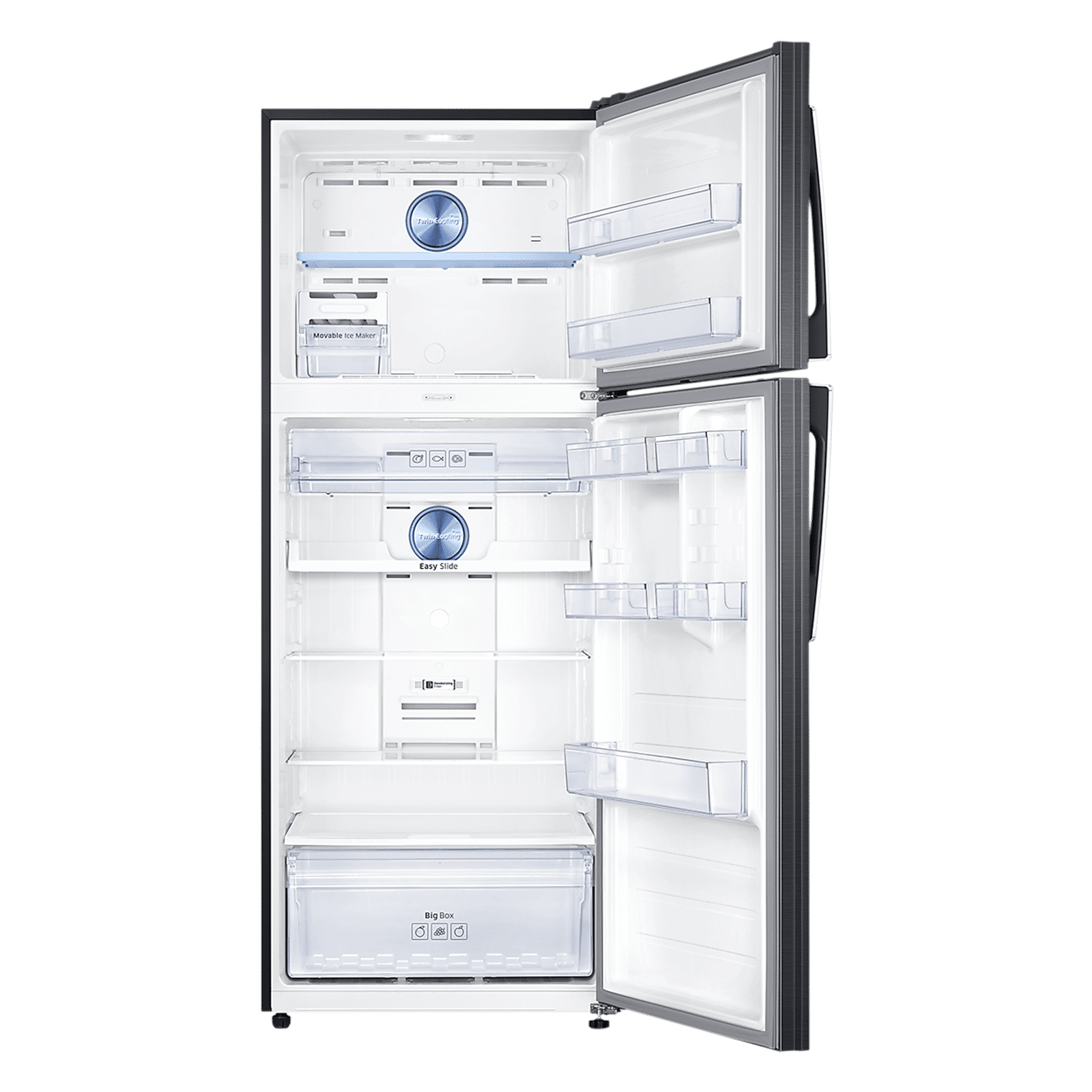 SAMSUNG 478 Litres 2 Star Frost Free Double Door Convertible Refrigerator with Coolpack 12 Hours (RT49B6338BS/TL, Black Inox)_6