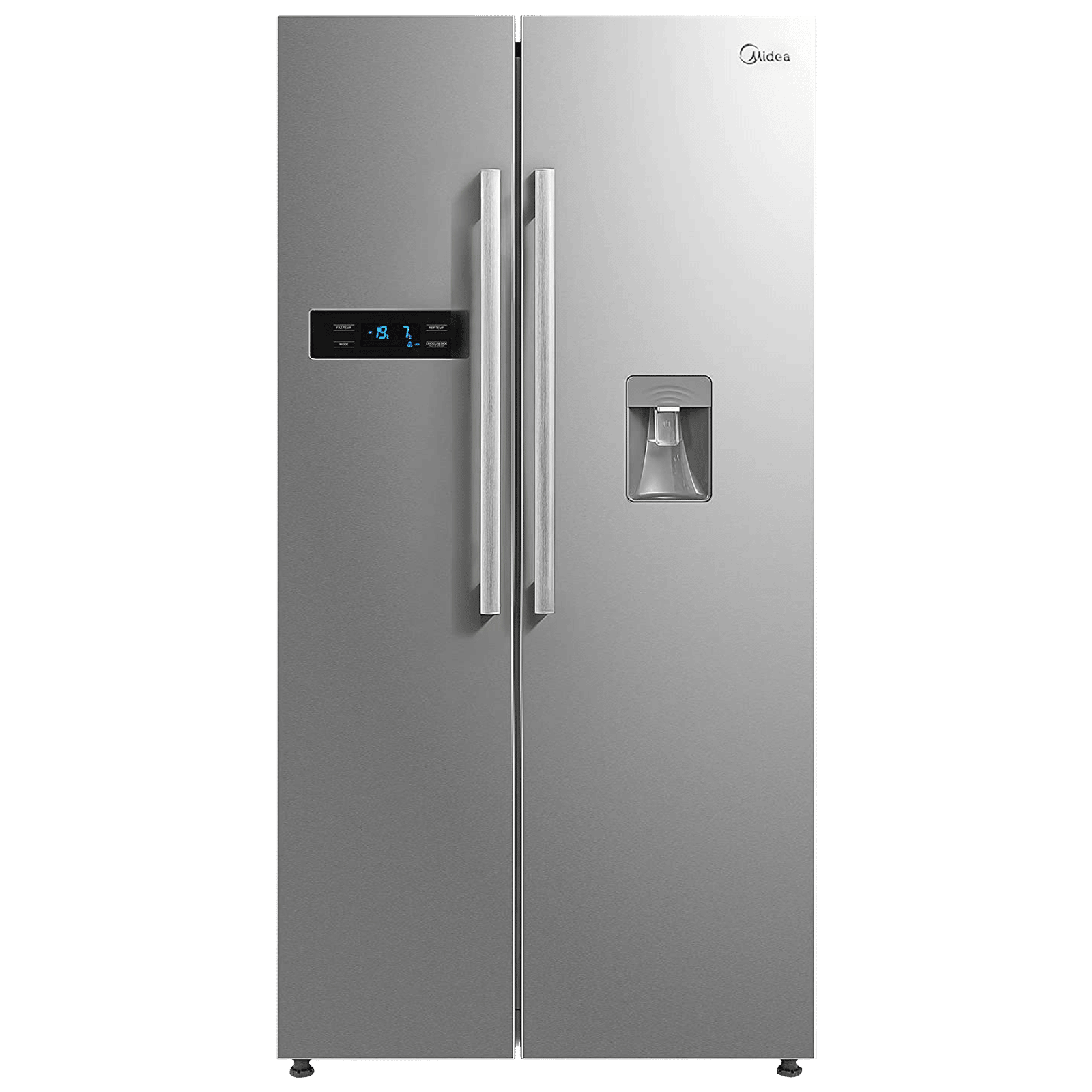Midea 591 Litres Frost Free Side by Side Refrigerator with Water Dispenser (MRF5920WDSSF, Silver)_1