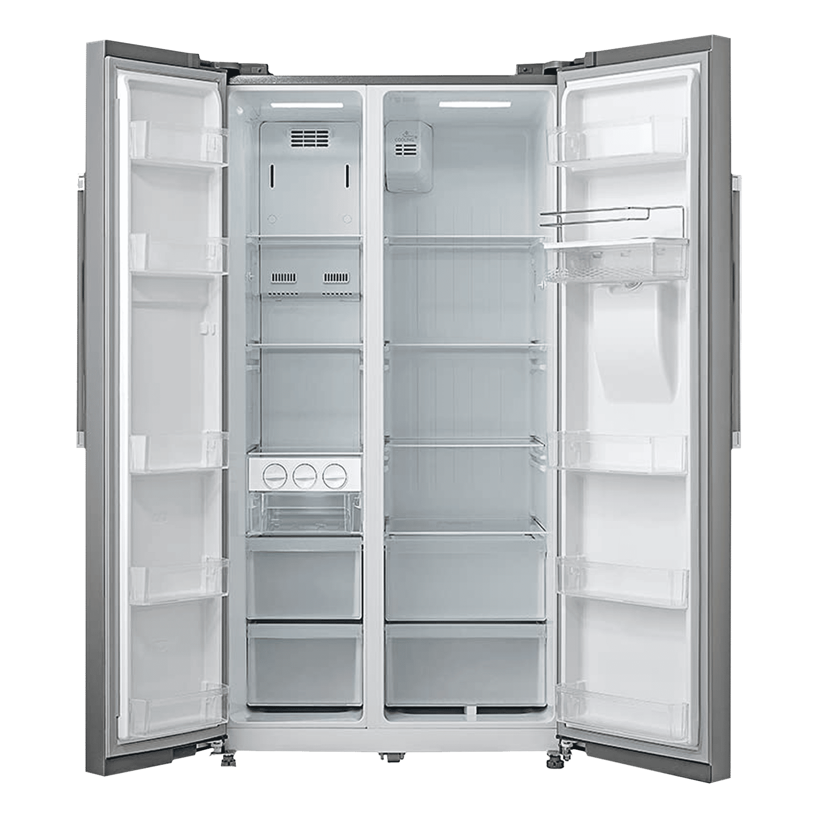 Midea 591 Litres Frost Free Side by Side Refrigerator with Water Dispenser (MRF5920WDSSF, Silver)_6