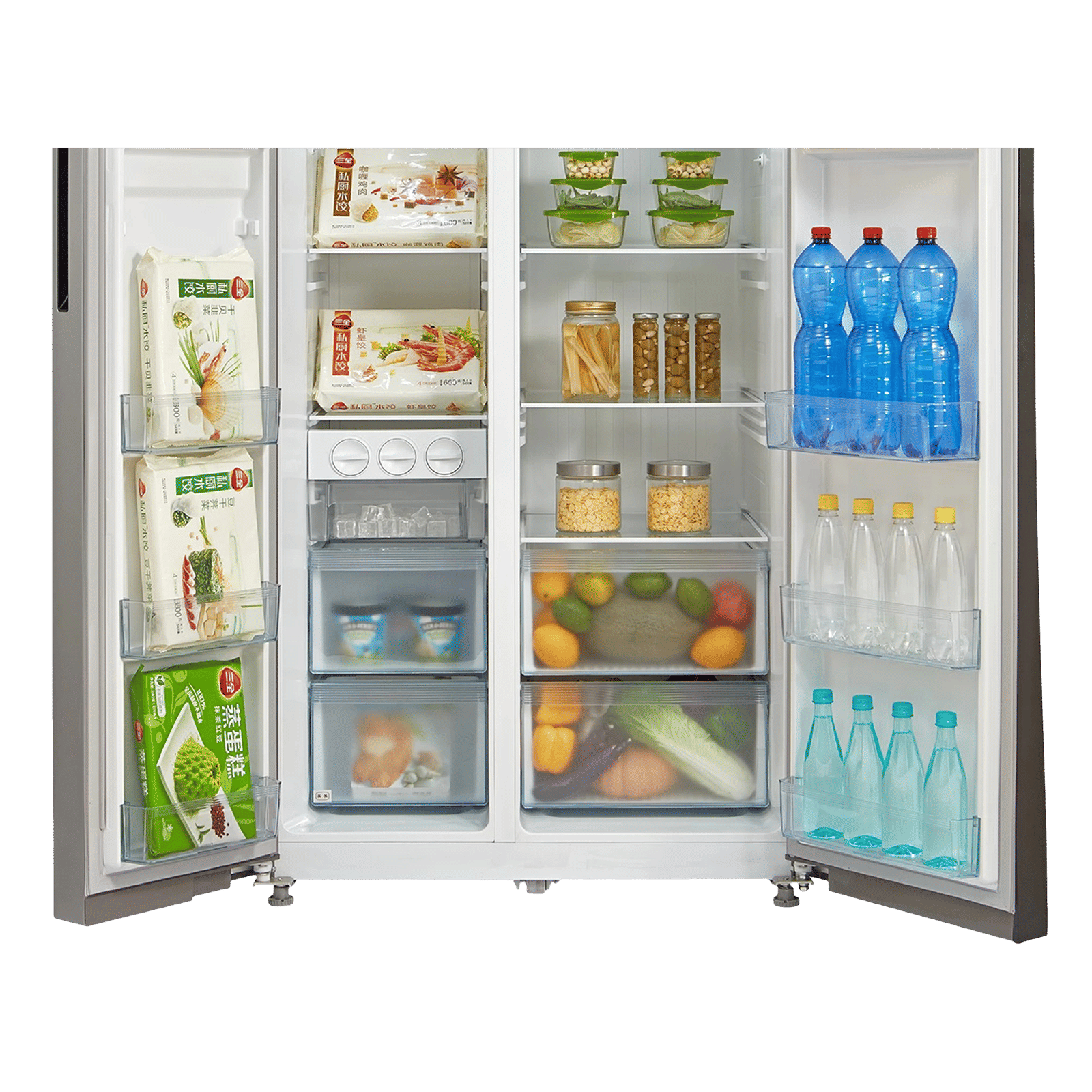 Midea 591 Litres Frost Free Side by Side Refrigerator with Water Dispenser (MRF5920WDSSF, Silver)_7