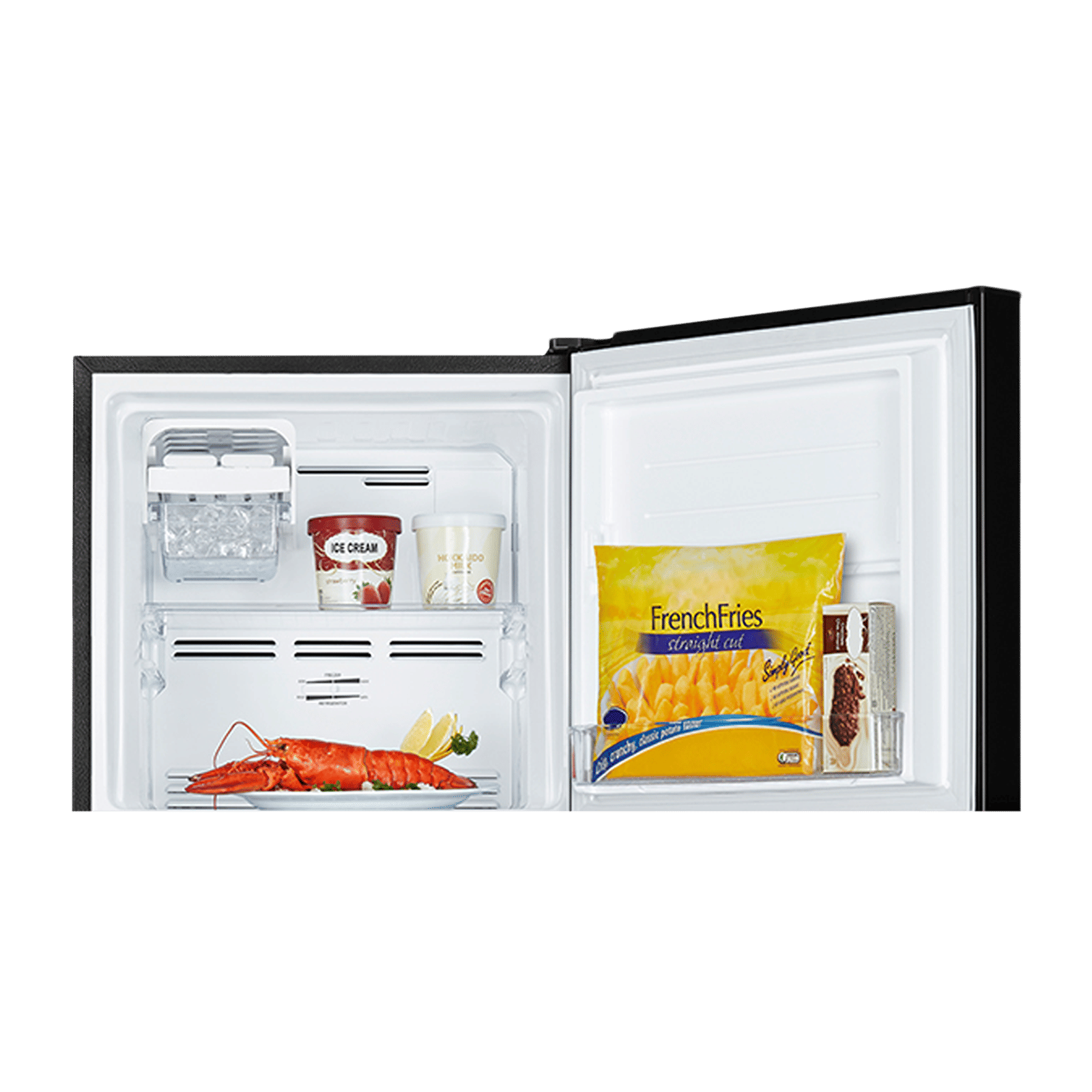 TOSHIBA 252 Litres 2 Star Frost Free Double Door Refrigerator with AG+ Bio Deodorizer (GR-RT302WE-PMI, Black Uniglass) TOSHIBA 252 Litres 2 Star Frost Free Double Door Refrigerator with AG+ Bio Deodorizer (GR-RT302WE-PMI, Black Uniglass)_8