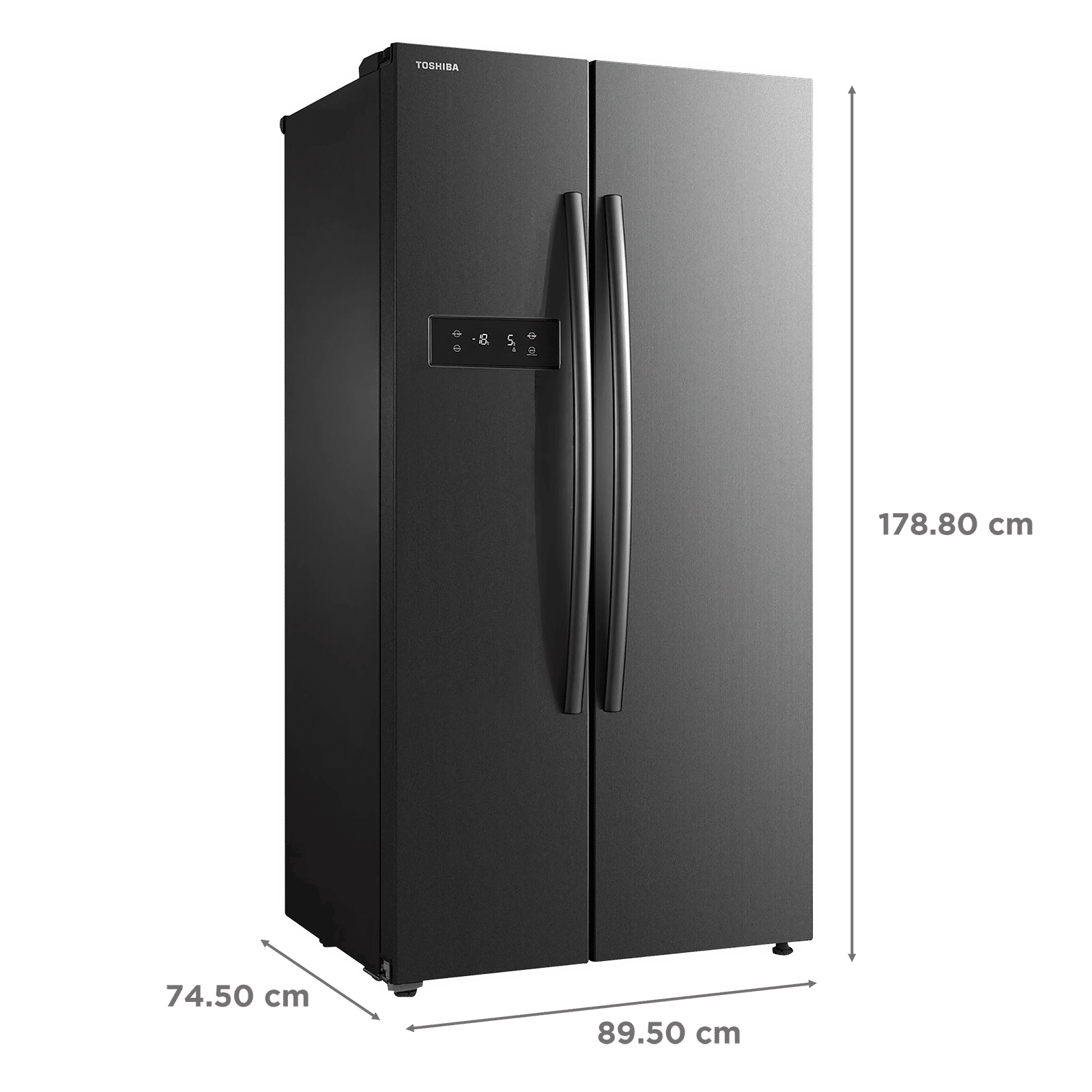 TOSHIBA 587 Litres Frost Free Side by Side Refrigerator with Quick Air Cooling System (GR-RS530WE-PMI, Fine Stainless Steel)_3