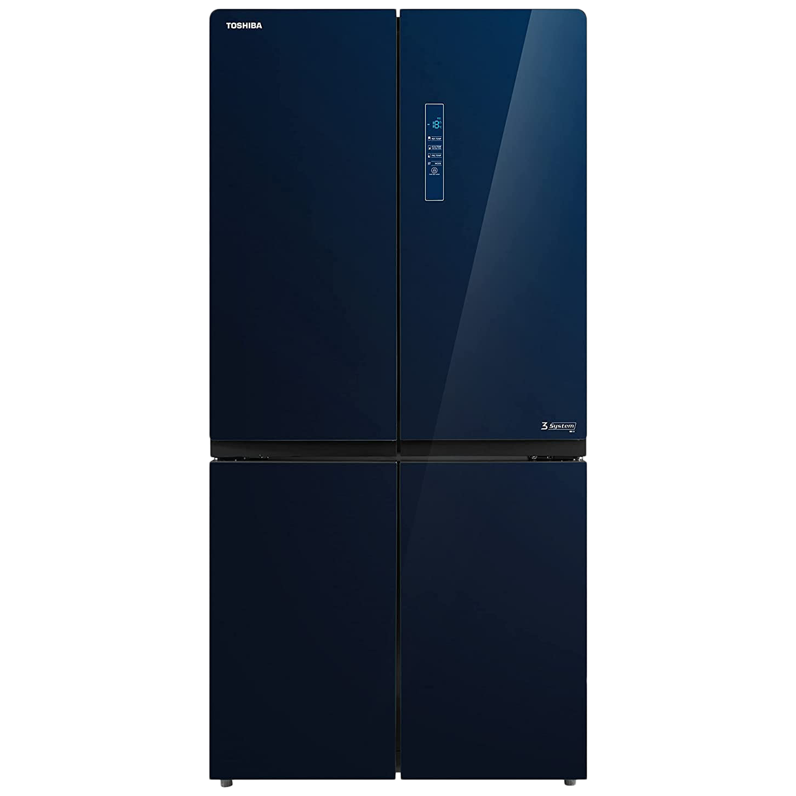 TOSHIBA 650 Litres Frost Free French Door Convertible Refrigerator with 3 Independent Cooling Technology (GR-RF646WE-PGI, Blue Glass)_1