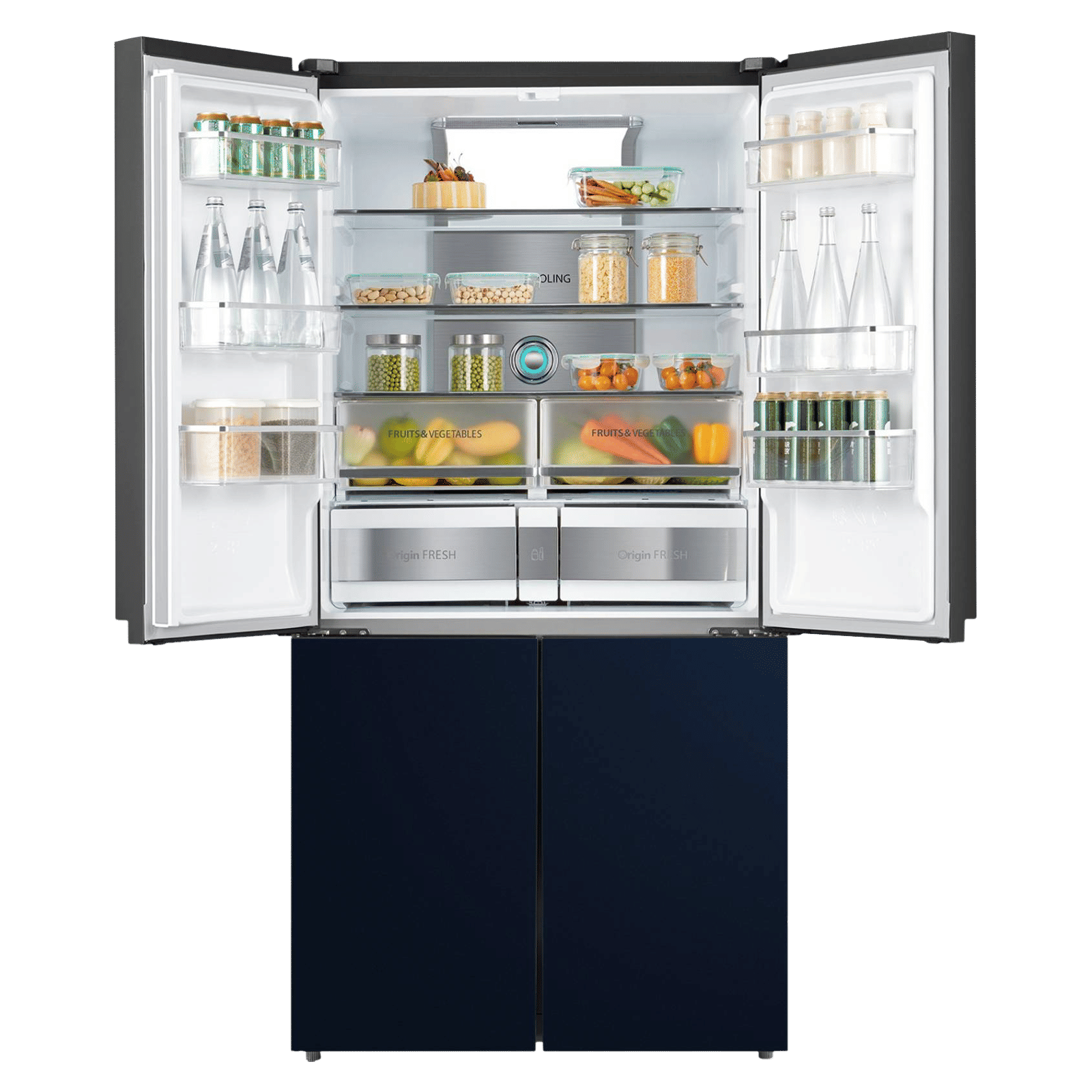 TOSHIBA 650 Litres Frost Free French Door Convertible Refrigerator with 3 Independent Cooling Technology (GR-RF646WE-PGI, Blue Glass)_14