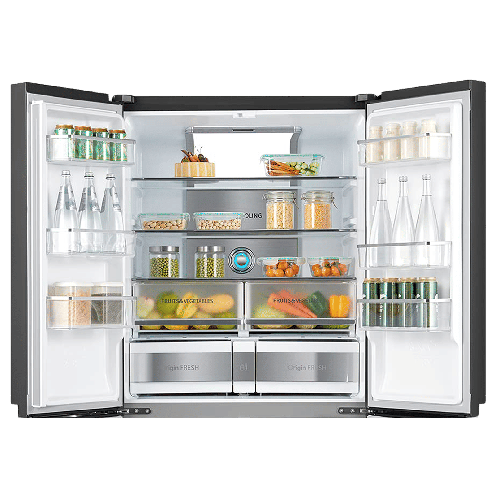 TOSHIBA 650 Litres Frost Free French Door Convertible Refrigerator with 3 Independent Cooling Technology (GR-RF646WE-PGI, Blue Glass)_18