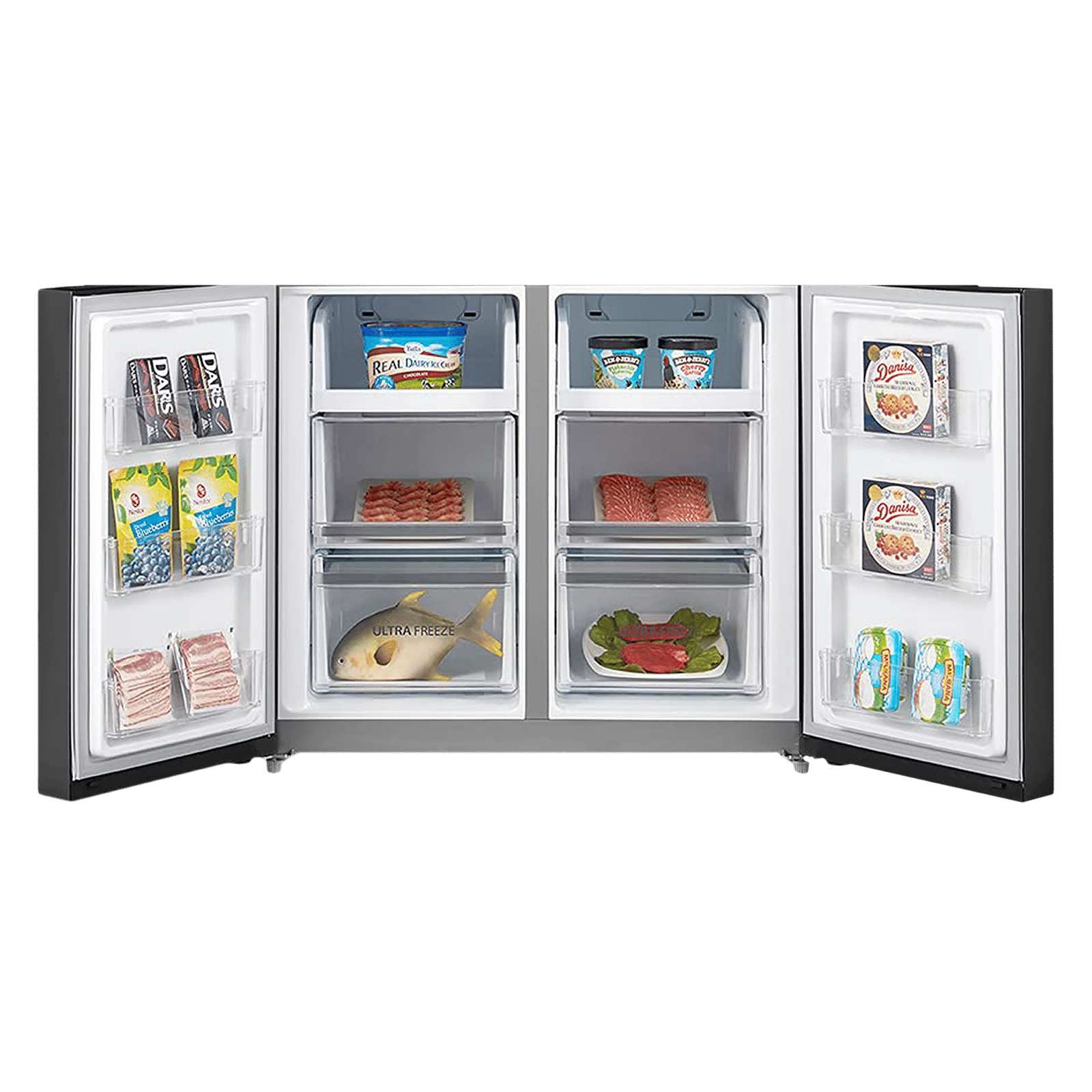 TOSHIBA 650 Litres Frost Free French Door Convertible Refrigerator with 3 Independent Cooling Technology (GR-RF646WE-PGI, Blue Glass)_7