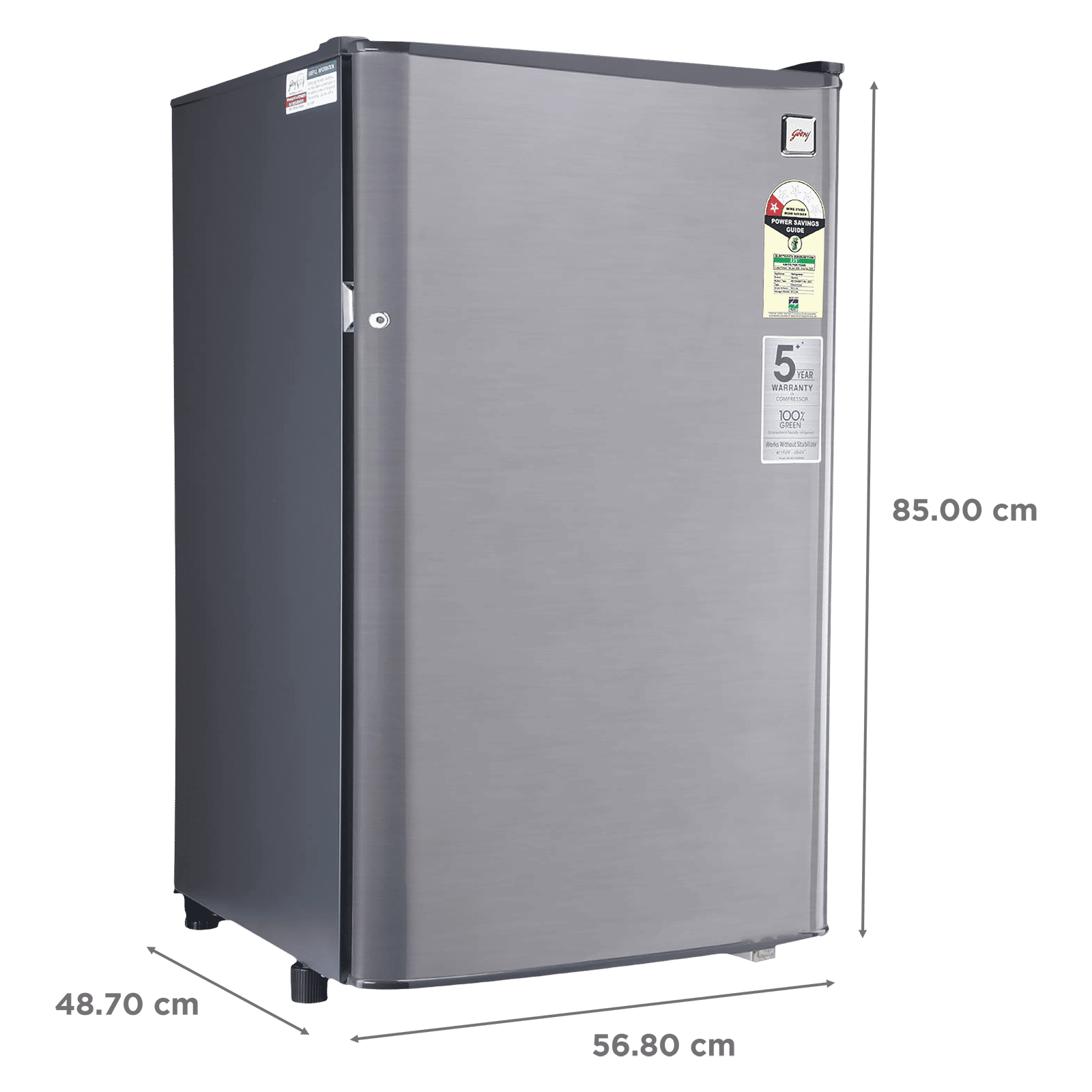 Godrej Champion 99 Liters 1 Star Direct Cool Single Door Refrigerator with Anti Bacterial Technology (RD CHAMP 114A13 WR, Steel Grey)_3