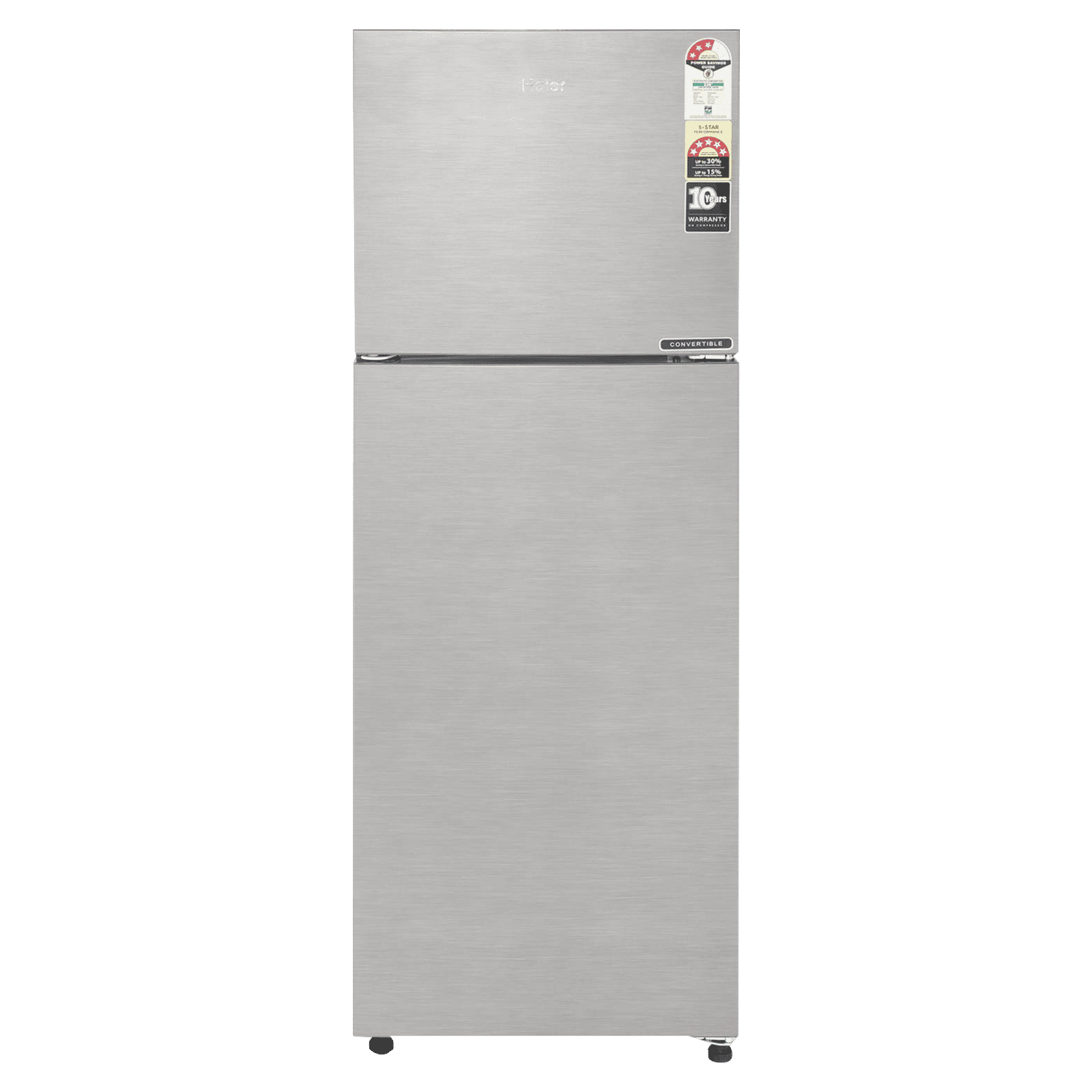 Haier 258 Litres 2 Star Frost Free Double Door Convertible Refrigerator with Turbo Icing Technology (HEF-25TDS, Dazzle Steel) Haier 258 Litres 2 Star Frost Free Double Door Convertible Refrigerator with Turbo Icing Technology (HEF-25TDS, Dazzle Steel)_1