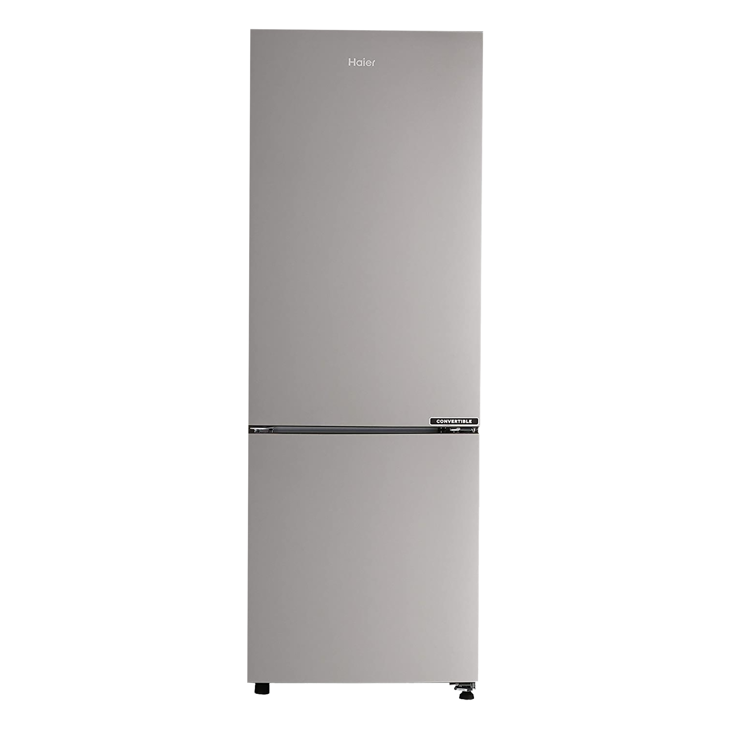Haier 256 Litres 2 Star Frost Free Double Door Bottom Mount Convertible Refrigerator with Turbo Icing Technology (HEB-25TGS, Moon Silver)_1