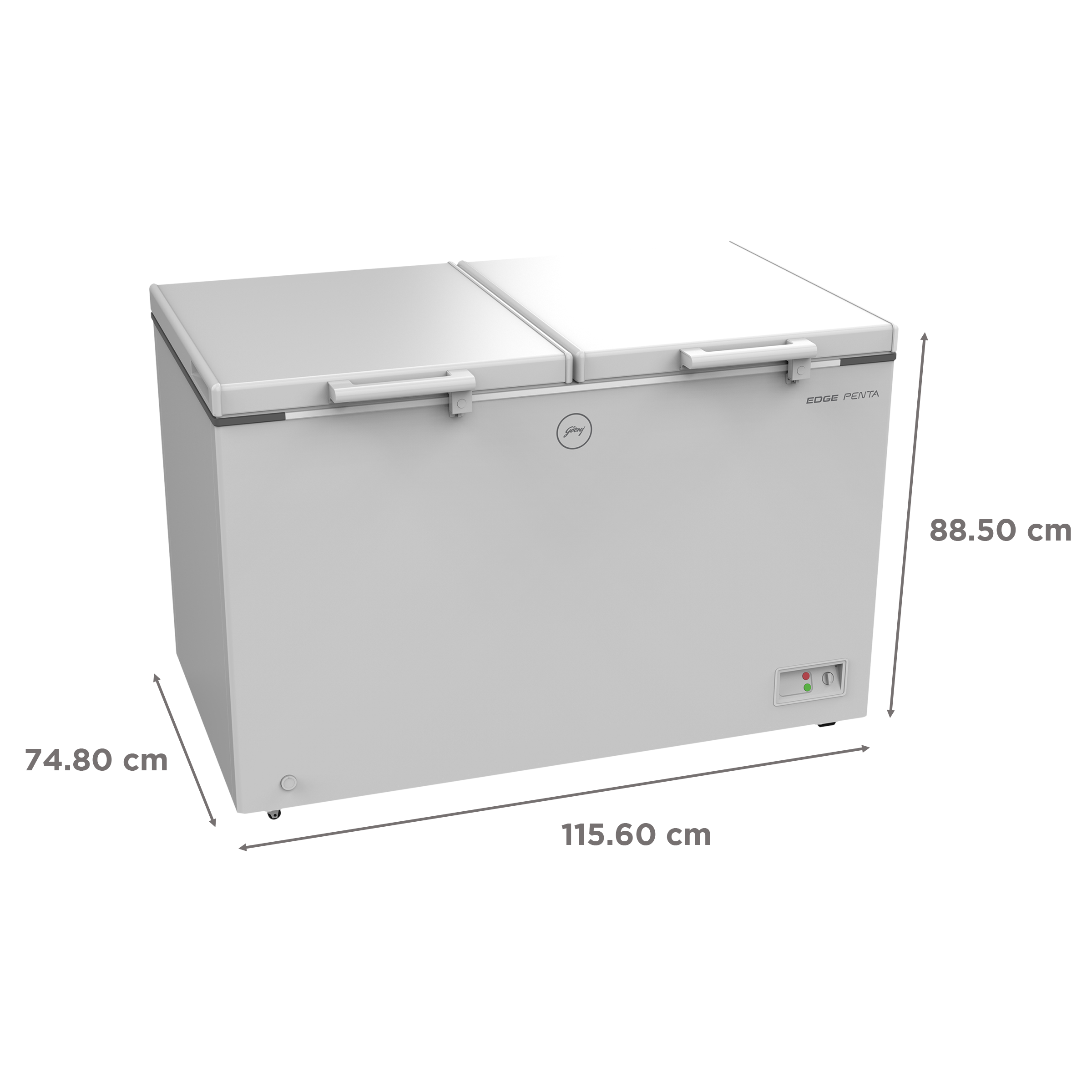Godrej Edge Penta 300 Litres 3 Star Double Door Deep Freezer (ZOP Technology, DH EPenta 325C 31C, Royal White)_3