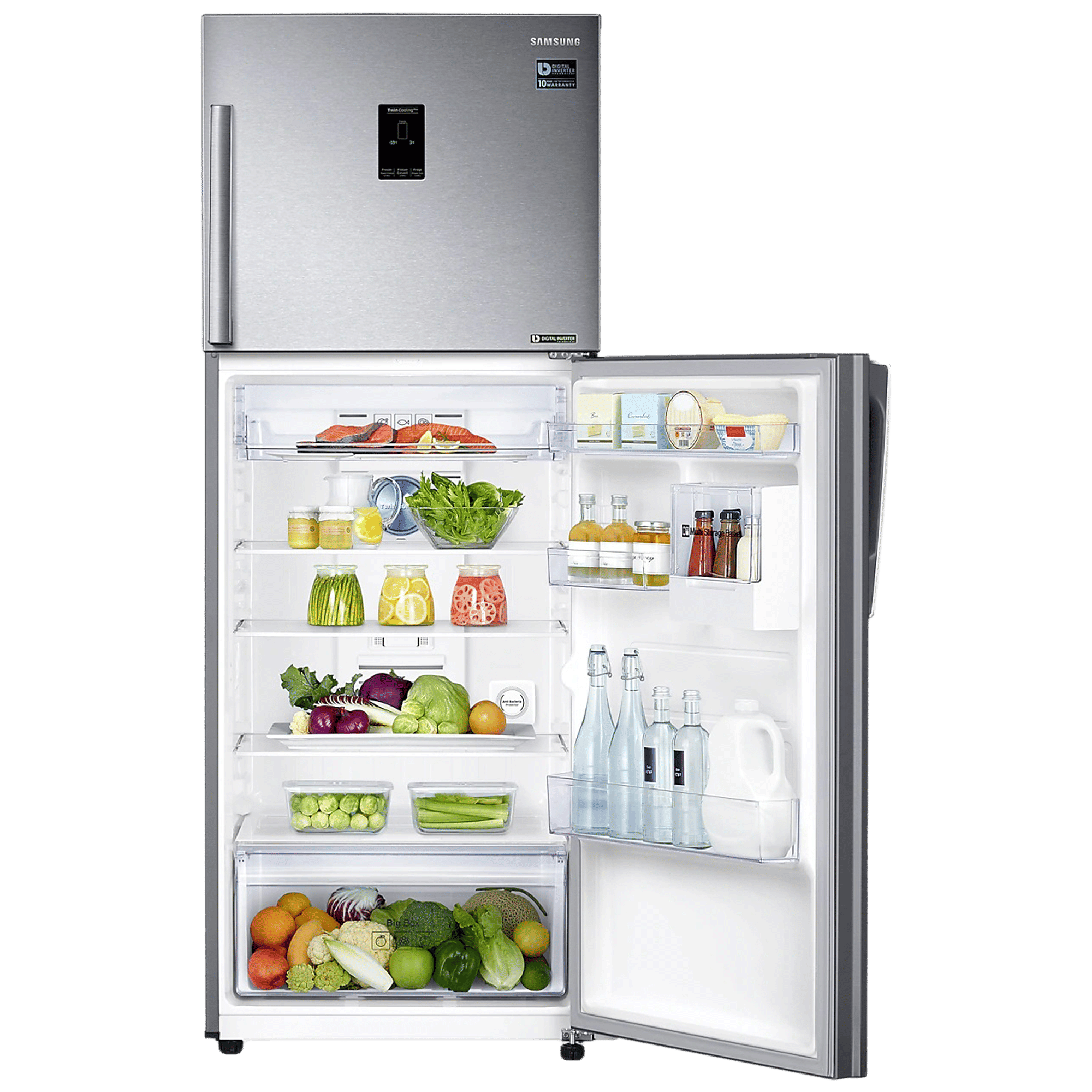 SAMSUNG 415 Litres 2 Star Frost Free Double Door Convertible Refrigerator with Twin Cooling Plus Technology (RT42B5468SL/TL, Real Stainless)_11