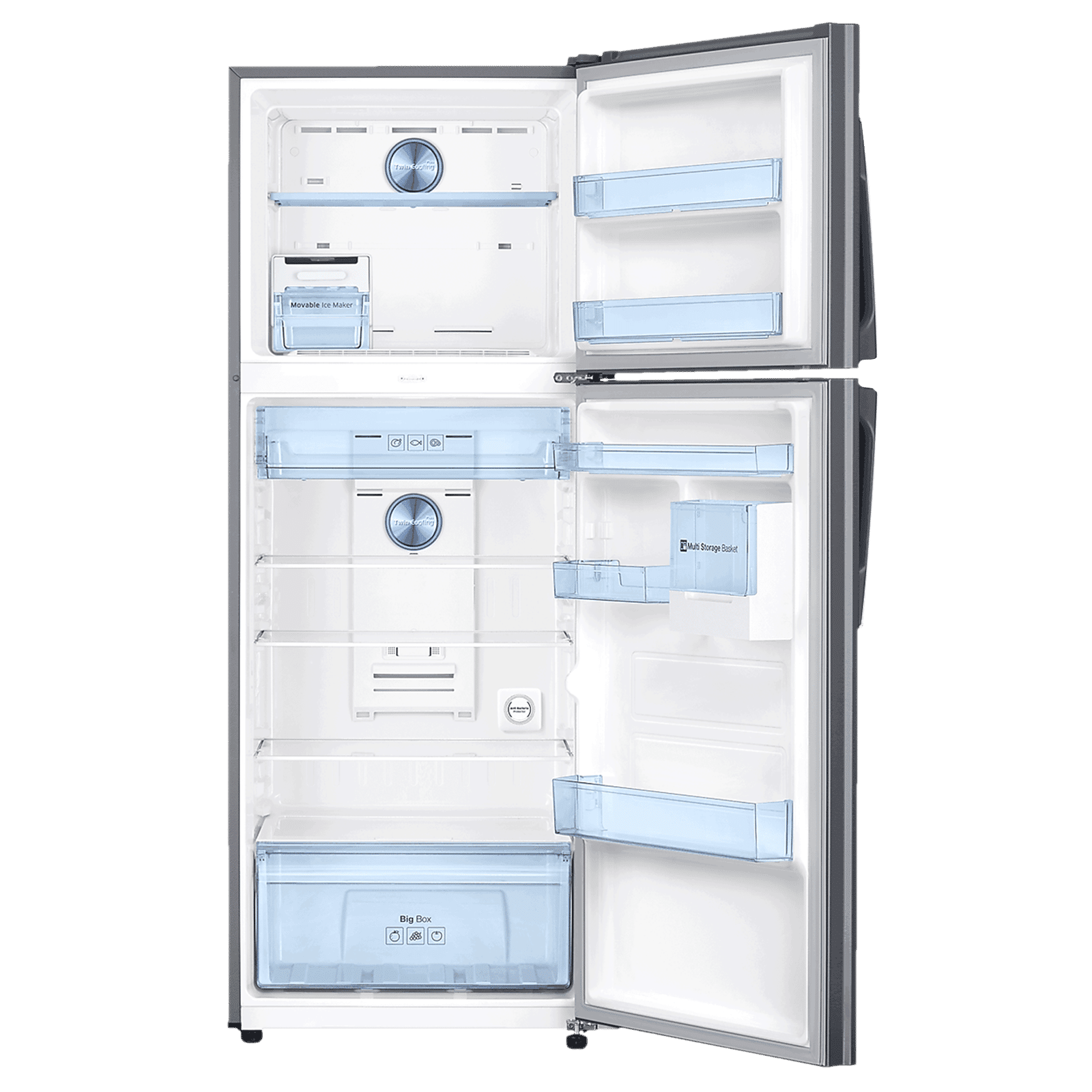 SAMSUNG 415 Litres 2 Star Frost Free Double Door Convertible Refrigerator with Twin Cooling Plus Technology (RT42B5468SL/TL, Real Stainless)_6