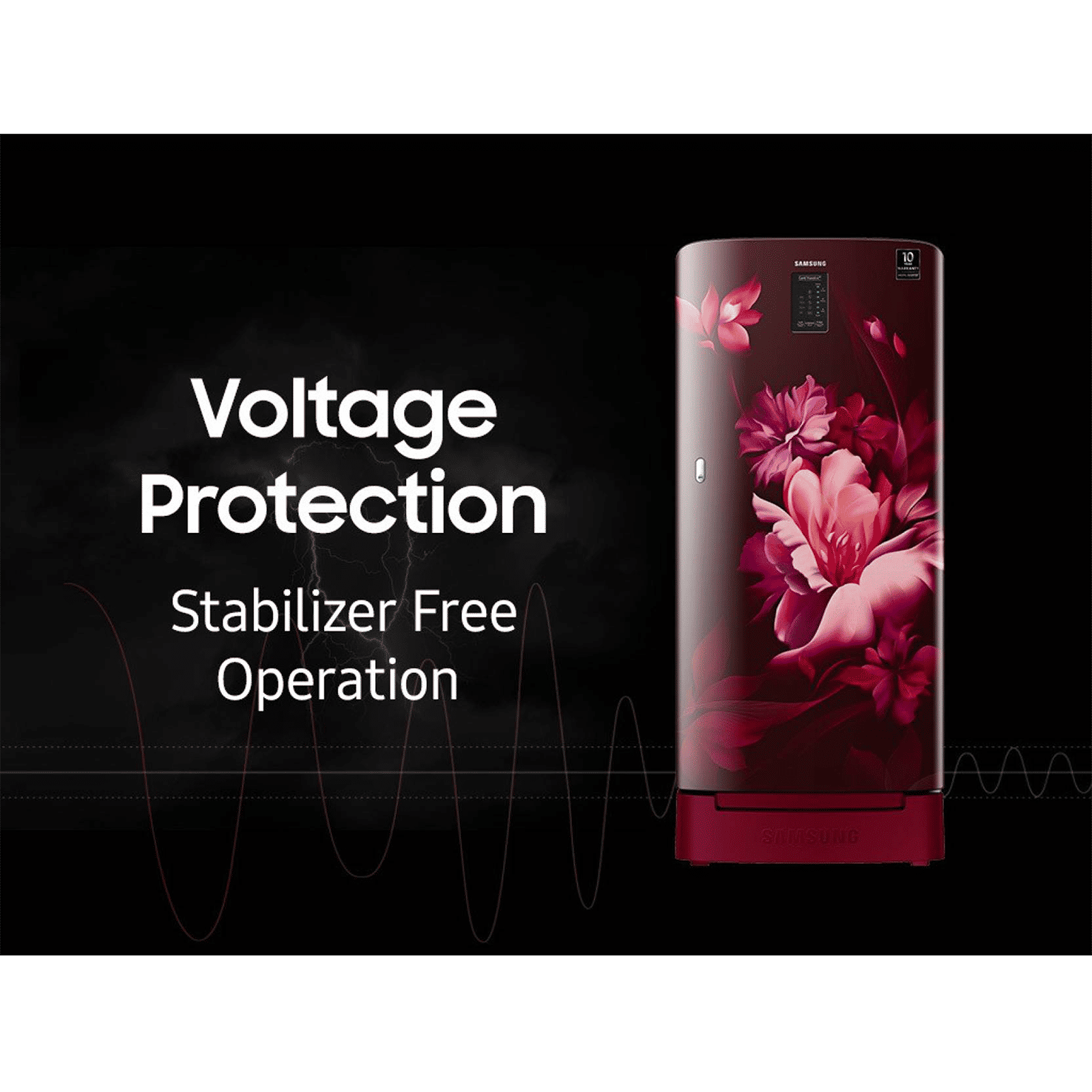 SAMSUNG 192 Liters 4 Star Direct Cool Single Door Refrigerator with Stabilizer Free Operation (RR21A2N2XRZ/HL, Midnight Blossom Red) SAMSUNG 192 Liters 4 Star Direct Cool Single Door Refrigerator with Stabilizer Free Operation (RR21A2N2XRZ/HL, Midnight Blossom Red)_12