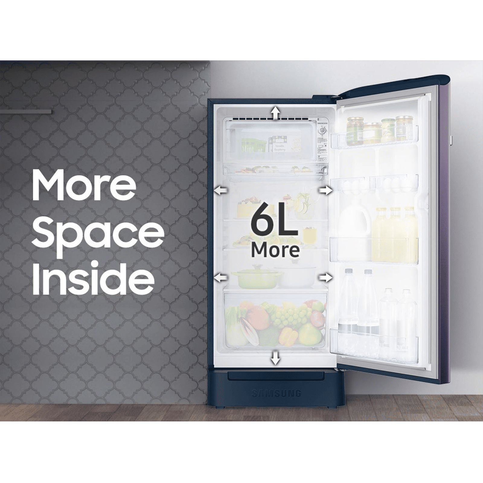 SAMSUNG 198 Liters 4 Star Direct Cool Single Door Refrigerator with Stabilizer Free Operation (RR21A2H2XUT/HL, Pebble Blue)_13