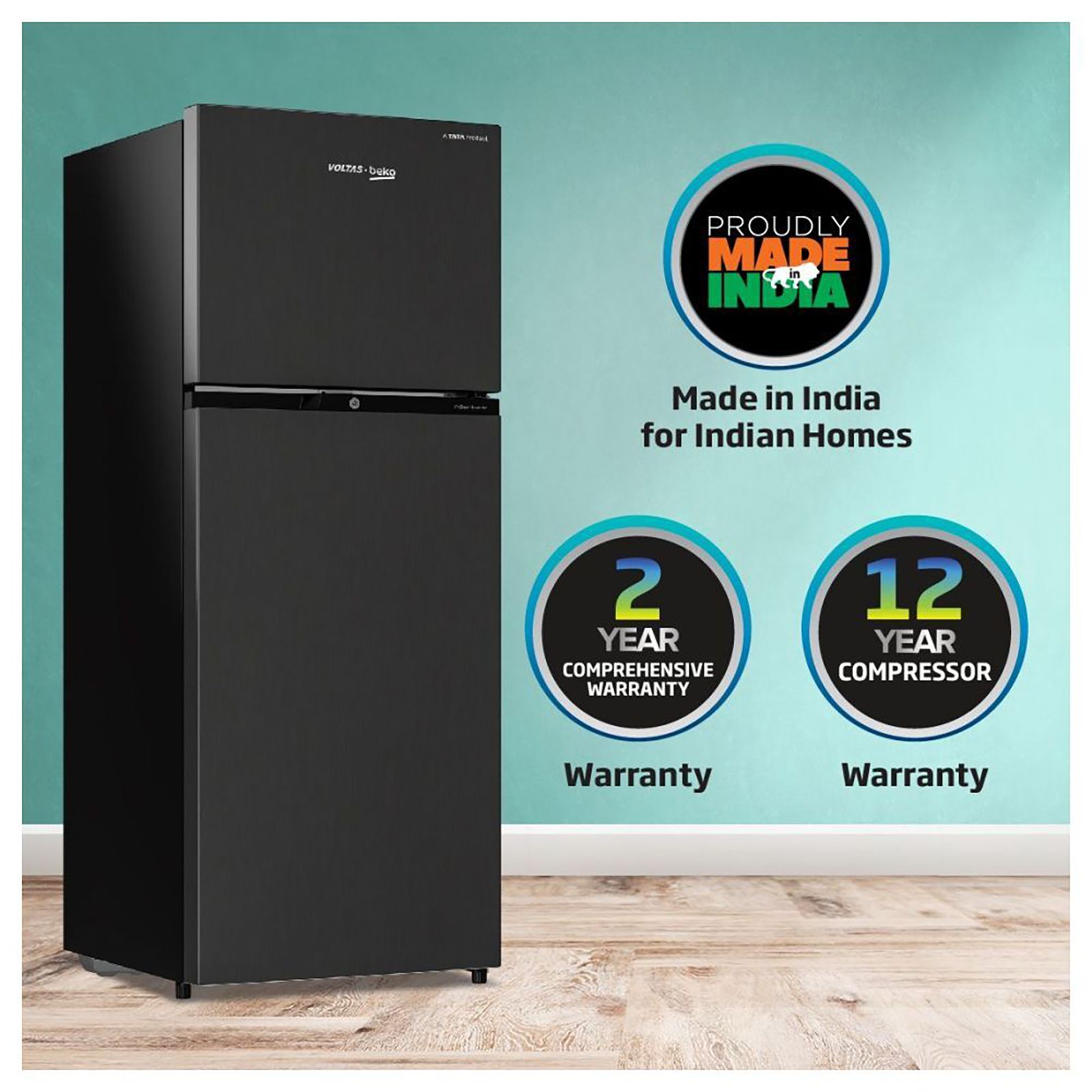 VOLTAS beko 275 Litres 2 Star Frost Free Double Door Refrigerator with NeoFrost Dual Cooling (RFF295D60/XBRXDIXXX/D60275, Wooden Black) VOLTAS beko 275 Litres 2 Star Frost Free Double Door Refrigerator with NeoFrost Dual Cooling (RFF295D60/XBRXDIXXX/D60275, Wooden Black)_14