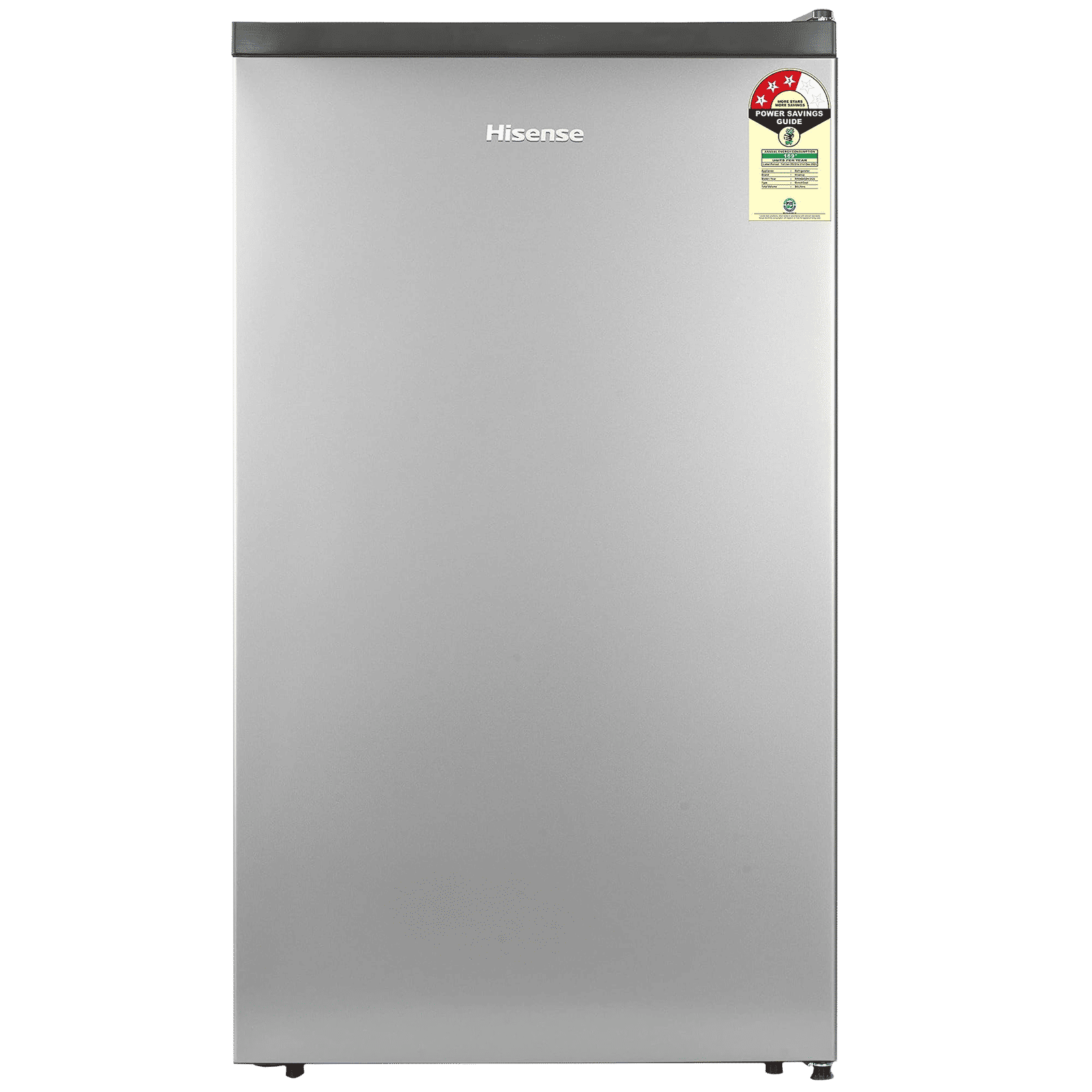 Hisense 94 Liters 2 Star Direct Cool Single Door Refrigerator with Reversible Door (RR94D4SSN, Silver) Hisense 94 Liters 2 Star Direct Cool Single Door Refrigerator with Reversible Door (RR94D4SSN, Silver)_1