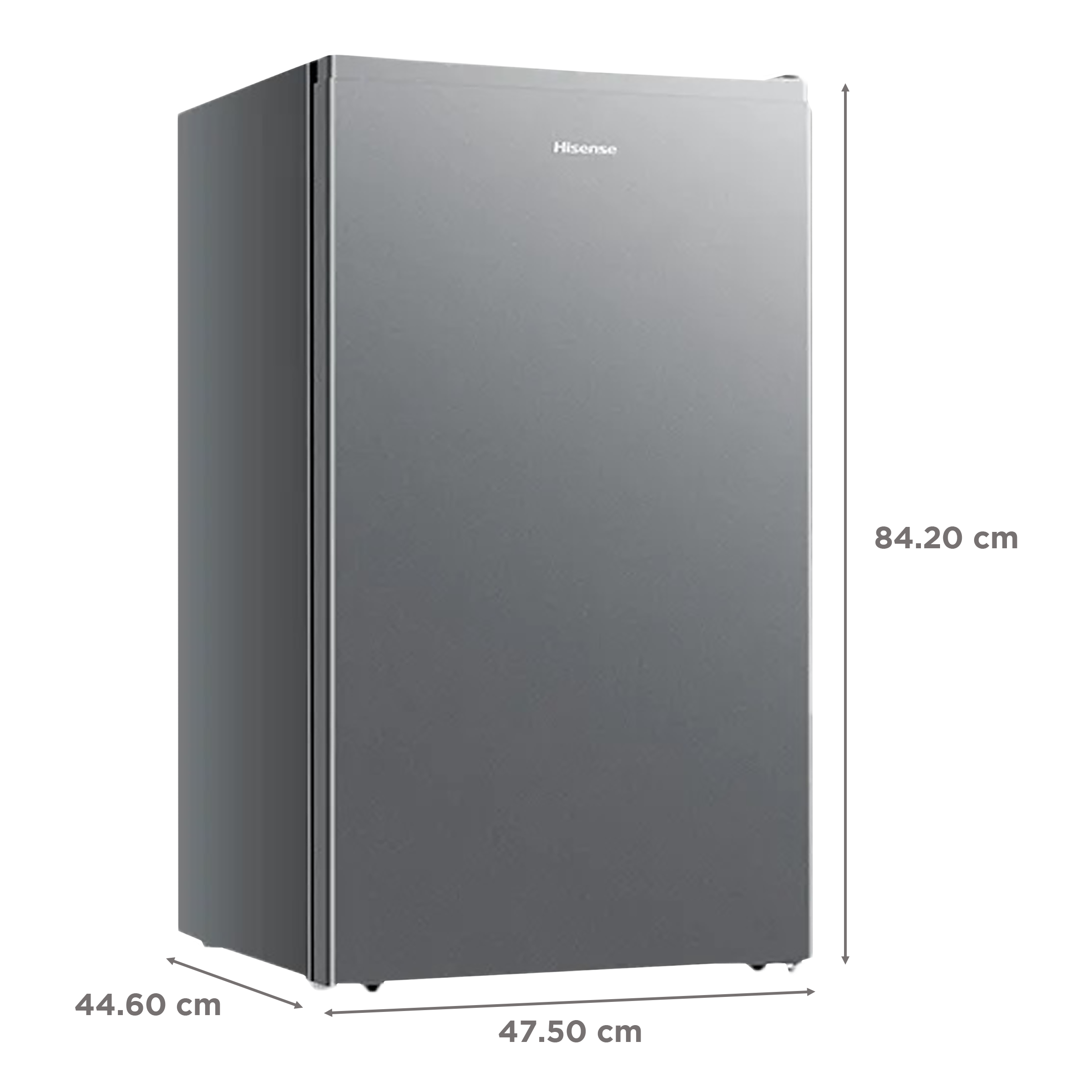 Hisense 94 Liters 2 Star Direct Cool Single Door Refrigerator with Reversible Door (RR94D4SSN, Silver) Hisense 94 Liters 2 Star Direct Cool Single Door Refrigerator with Reversible Door (RR94D4SSN, Silver)_3