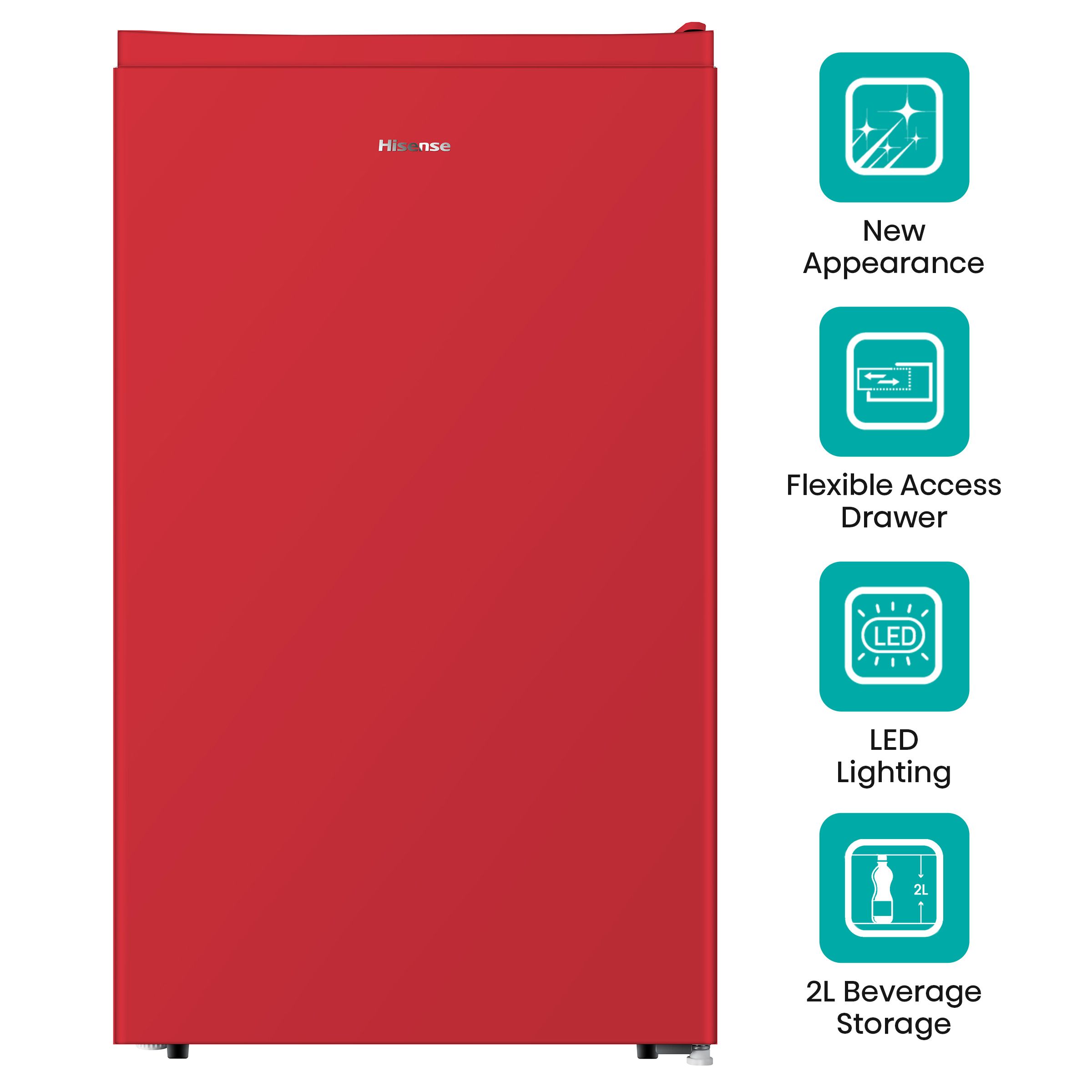 Hisense 94 Litres 2 Star Direct Cool Single Door Refrigerator with 2 Liters Beverage Storage (RR94D4SRN, Red)_14
