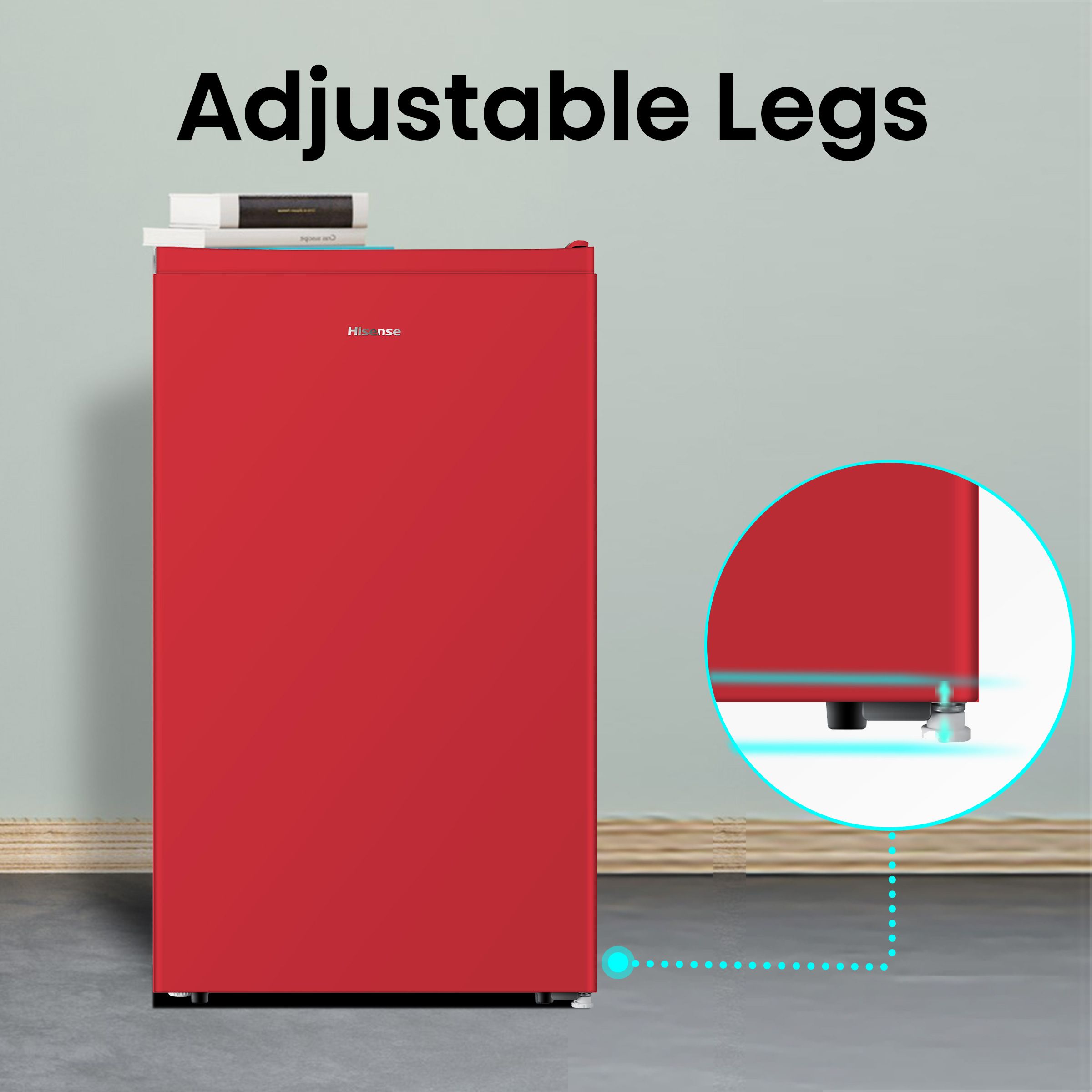 Hisense 94 Litres 2 Star Direct Cool Single Door Refrigerator with 2 Liters Beverage Storage (RR94D4SRN, Red)_15