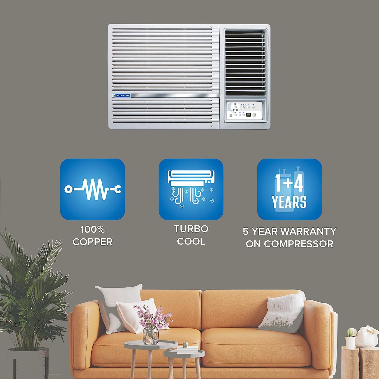 Blue Star 1 Ton 3 Star Windows AC (Copper Condenser, Dust Filter, WFB312LN) Blue Star 1 Ton 3 Star Windows AC (Copper Condenser, Dust Filter, WFB312LN)_8