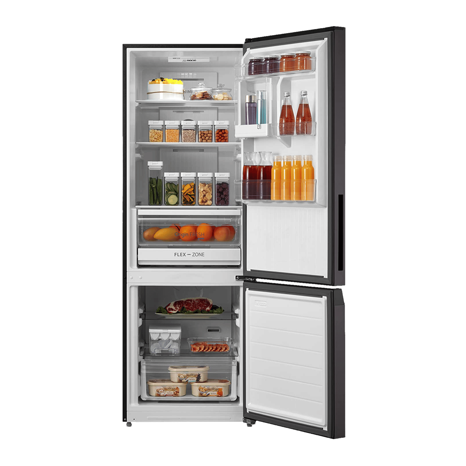 TOSHIBA 349 Litres 2 Star Frost Free Double Door Bottom Mount Refrigerator with Pure BIO Deodorizer (GR-RB423WE-PMI(37), Satin Grey)_5