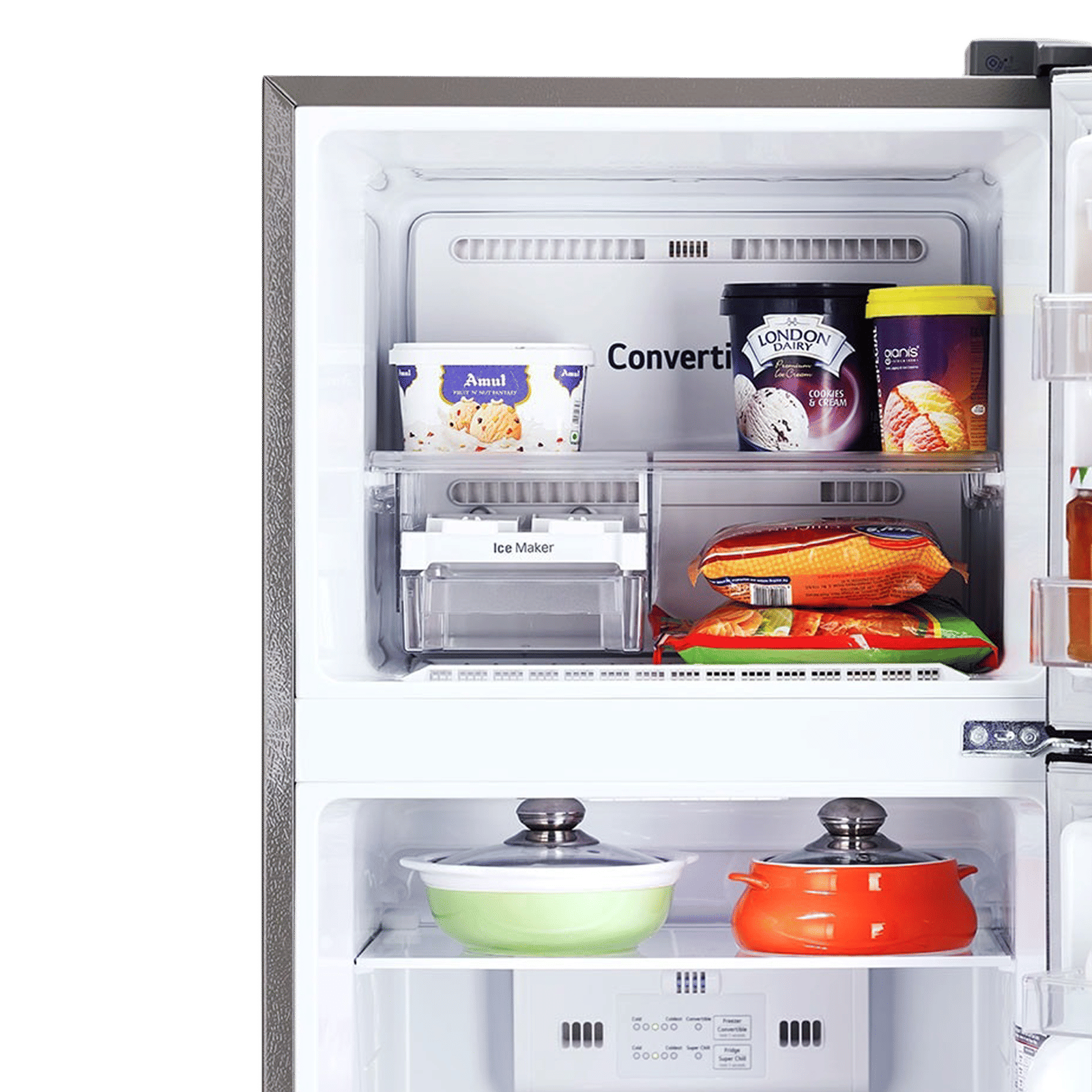 LG 288 Litres 2 Star Frost Free Double Door Convertible Refrigerator with Multi Air Flow (GL-S322SPZY.APZZEB, Shiny Steel) LG 288 Litres 2 Star Frost Free Double Door Convertible Refrigerator with Multi Air Flow (GL-S322SPZY.APZZEB, Shiny Steel)_8