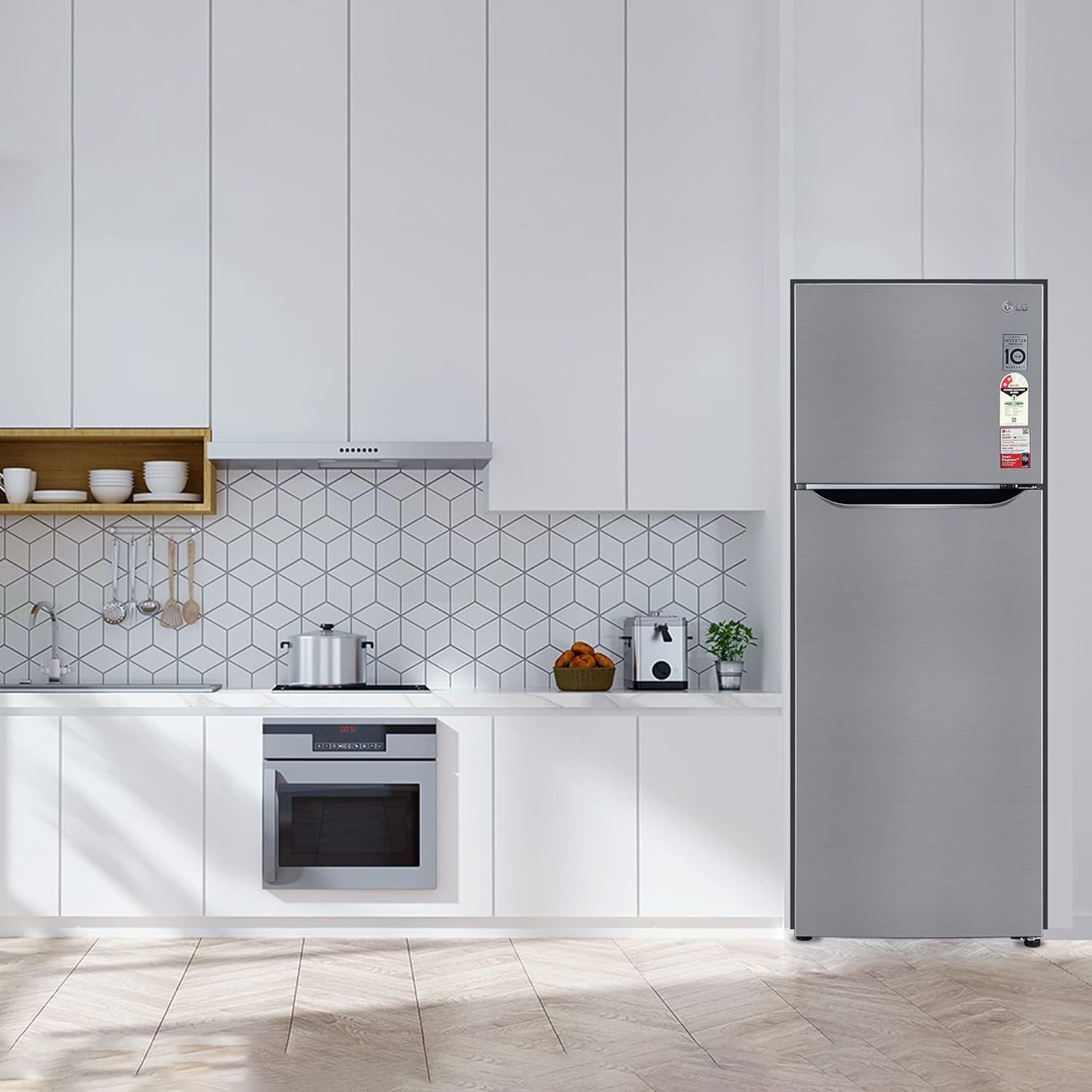 LG 288 Litres 2 Star Frost Free Double Door Convertible Refrigerator with Multi Air Flow (GL-S322SPZY.APZZEB, Shiny Steel) LG 288 Litres 2 Star Frost Free Double Door Convertible Refrigerator with Multi Air Flow (GL-S322SPZY.APZZEB, Shiny Steel)_12