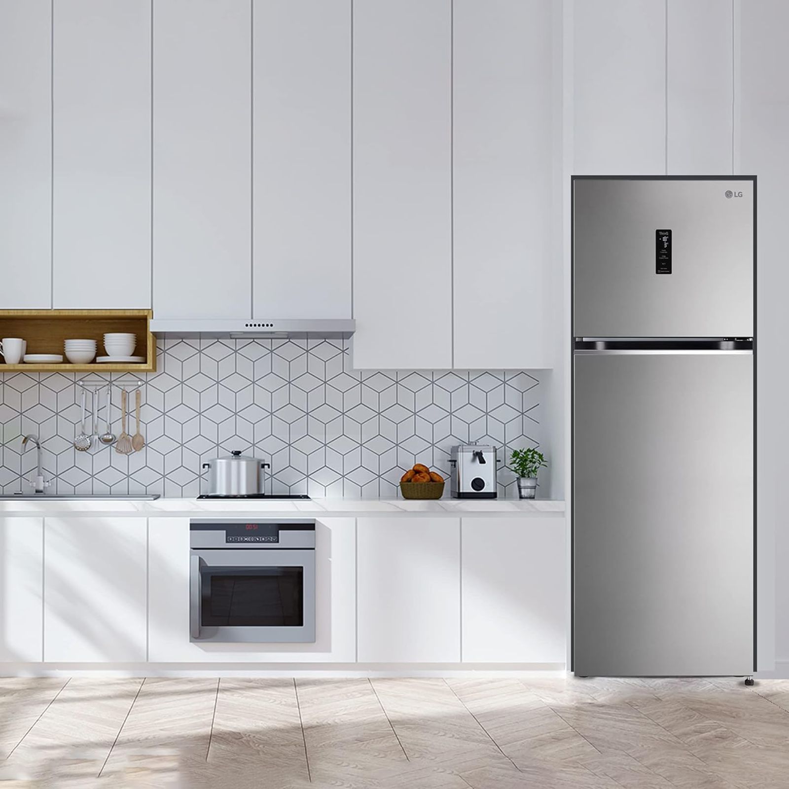 LG 322 Litres 2 Star Frost Free Double Door Convertible Refrigerator with Stabilizer Free Operation (GL-T342TPZY.APZZEBN, Shiny Steel) LG 322 Litres 2 Star Frost Free Double Door Convertible Refrigerator with Stabilizer Free Operation (GL-T342TPZY.APZZEBN, Shiny Steel)_13