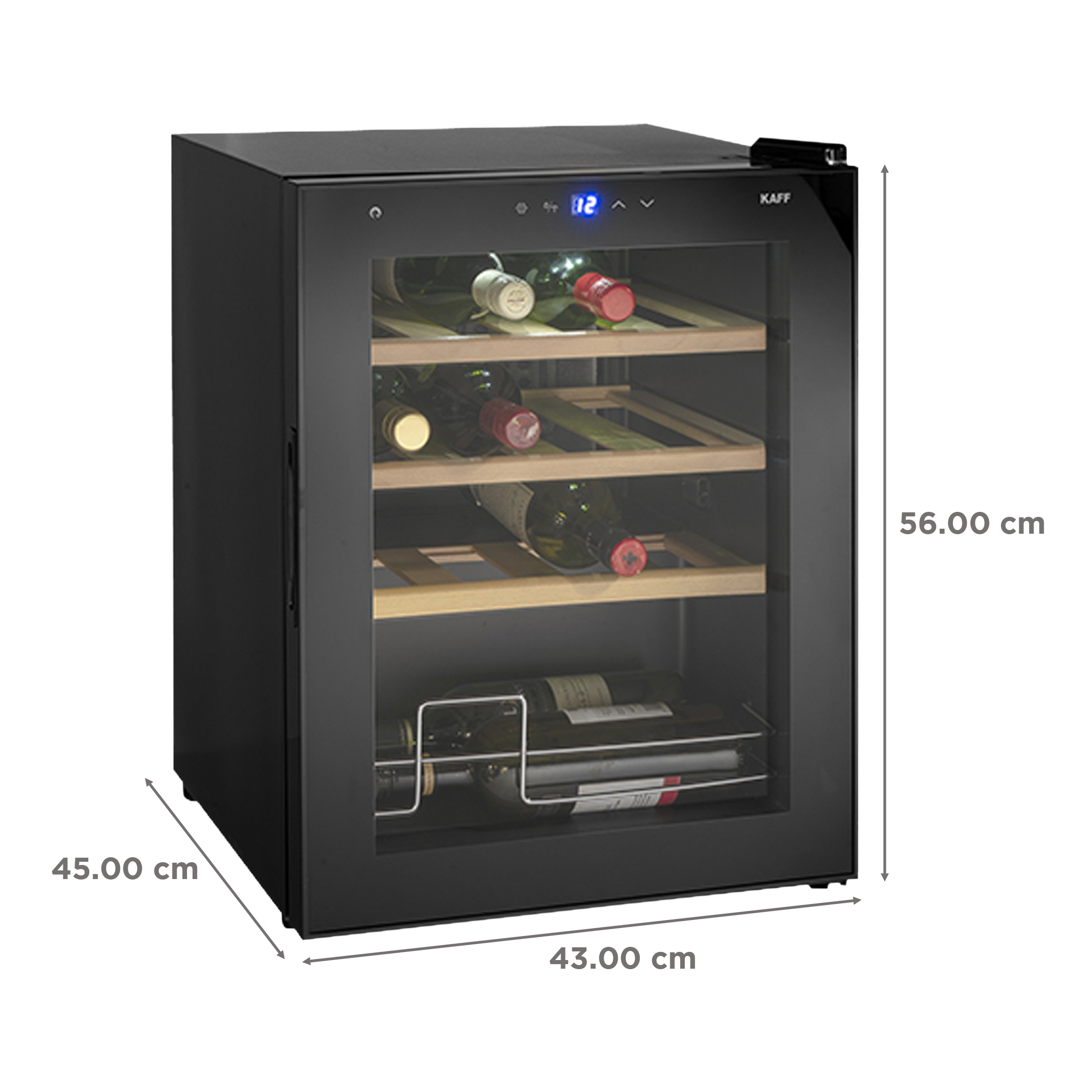 KAFF KWC 42 Litres 16 Bottles Wine Cooler (Child Lock, WC42BW, Black)_3