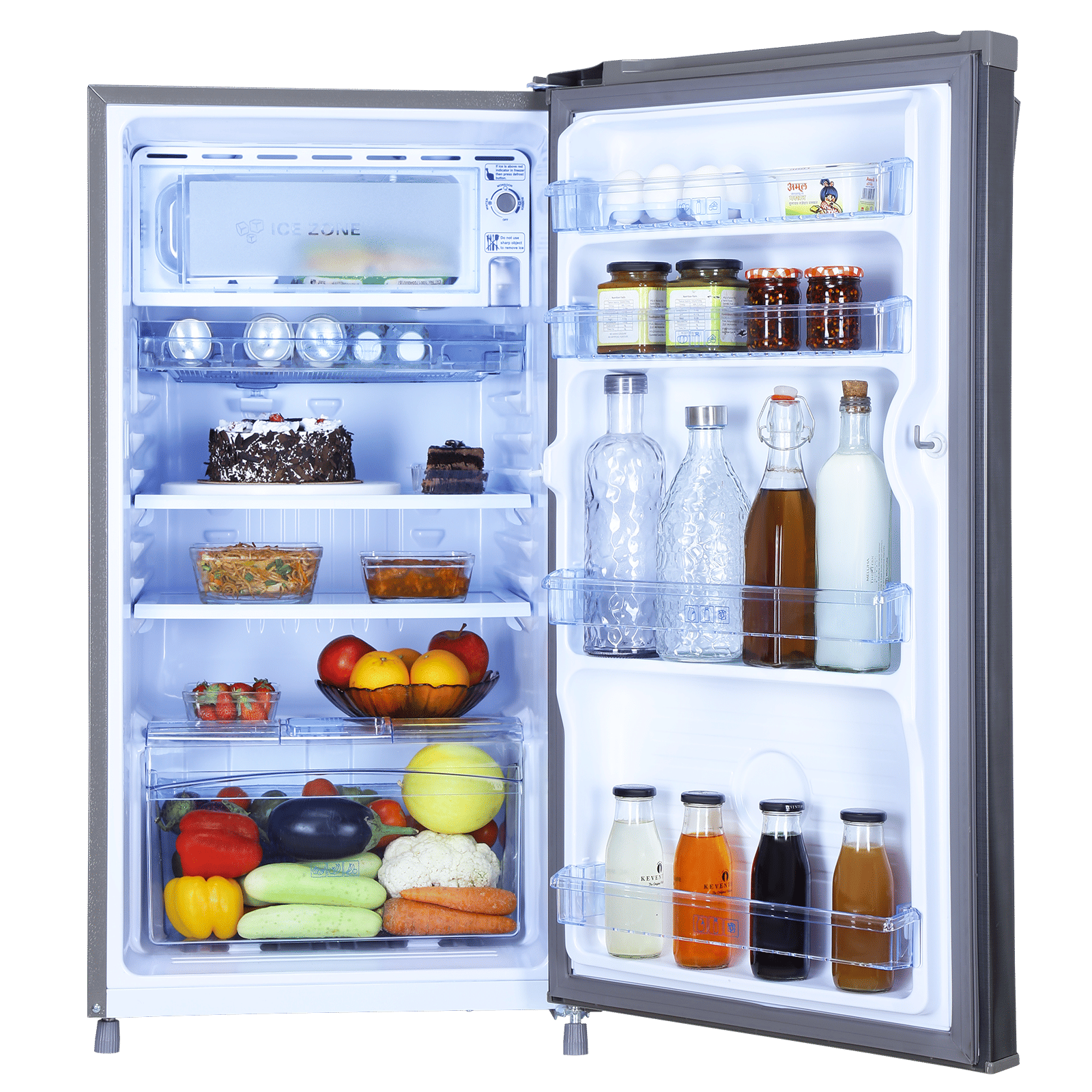 Croma 165 Litres 2 Star Direct Cool Single Door Refrigerator with Anti Fungal Gasket ( Criss Cross Metallic Grey)_5